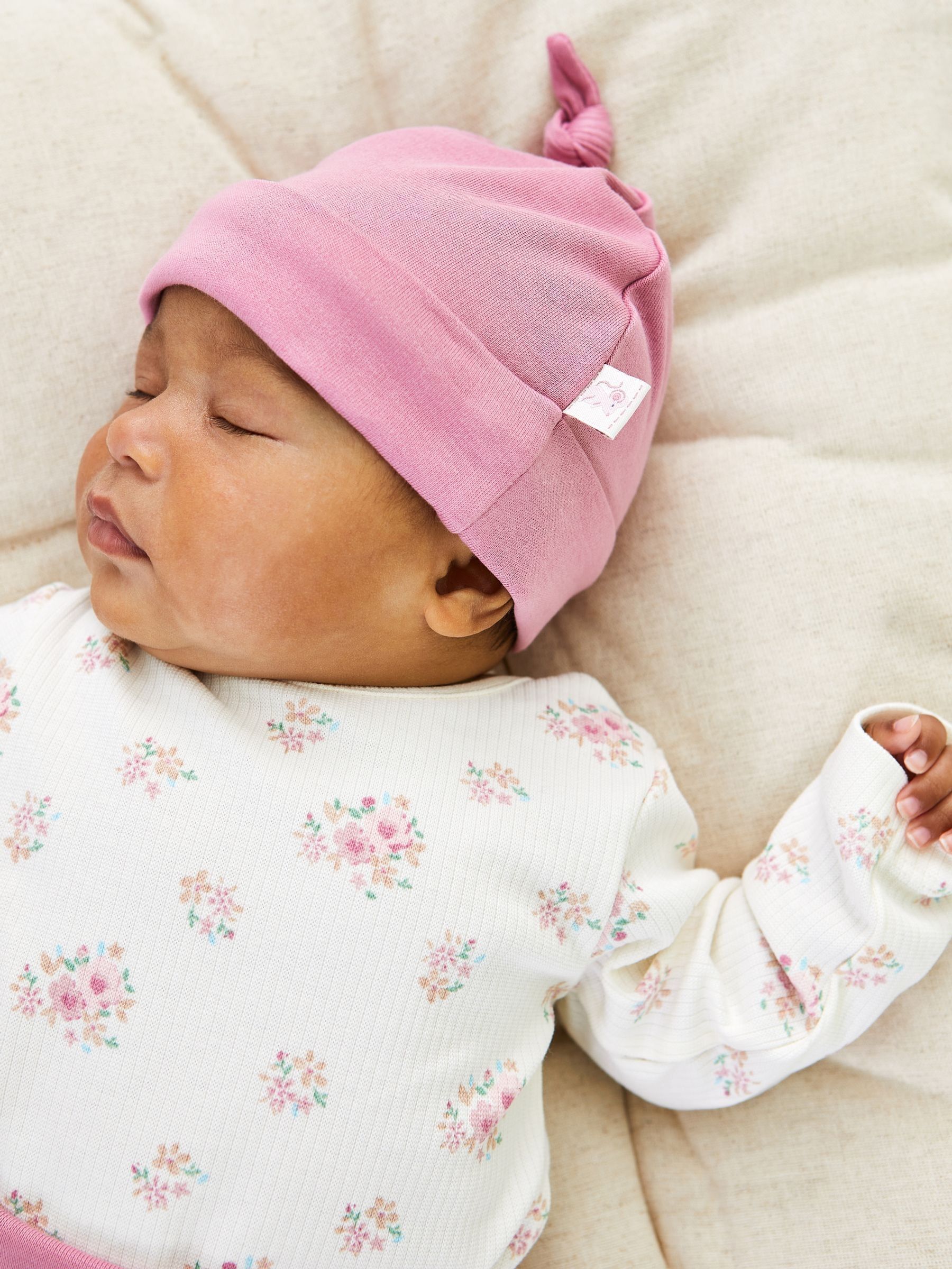 Cream 3-Piece Floral Body, Trousers & Hat Set - Image 4 of 10