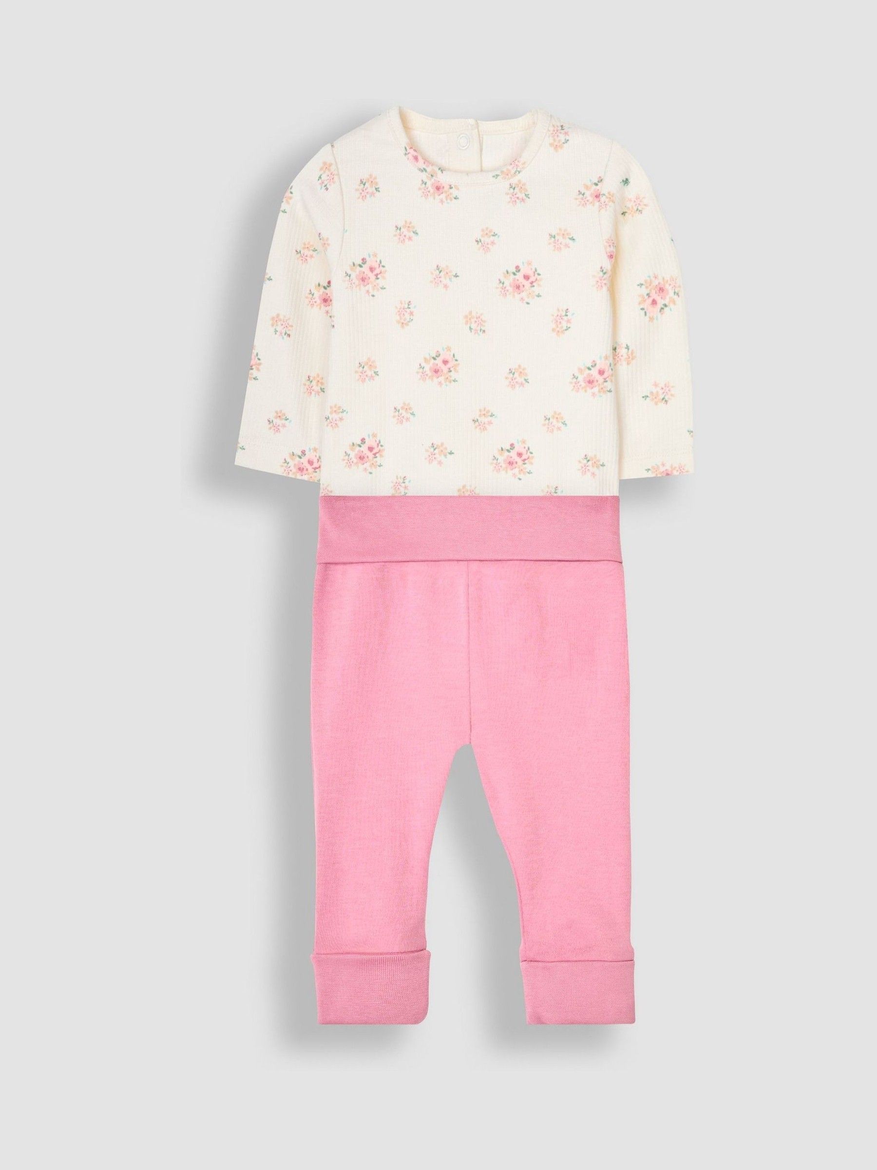 Cream 3-Piece Floral Body, Trousers & Hat Set - Image 5 of 10