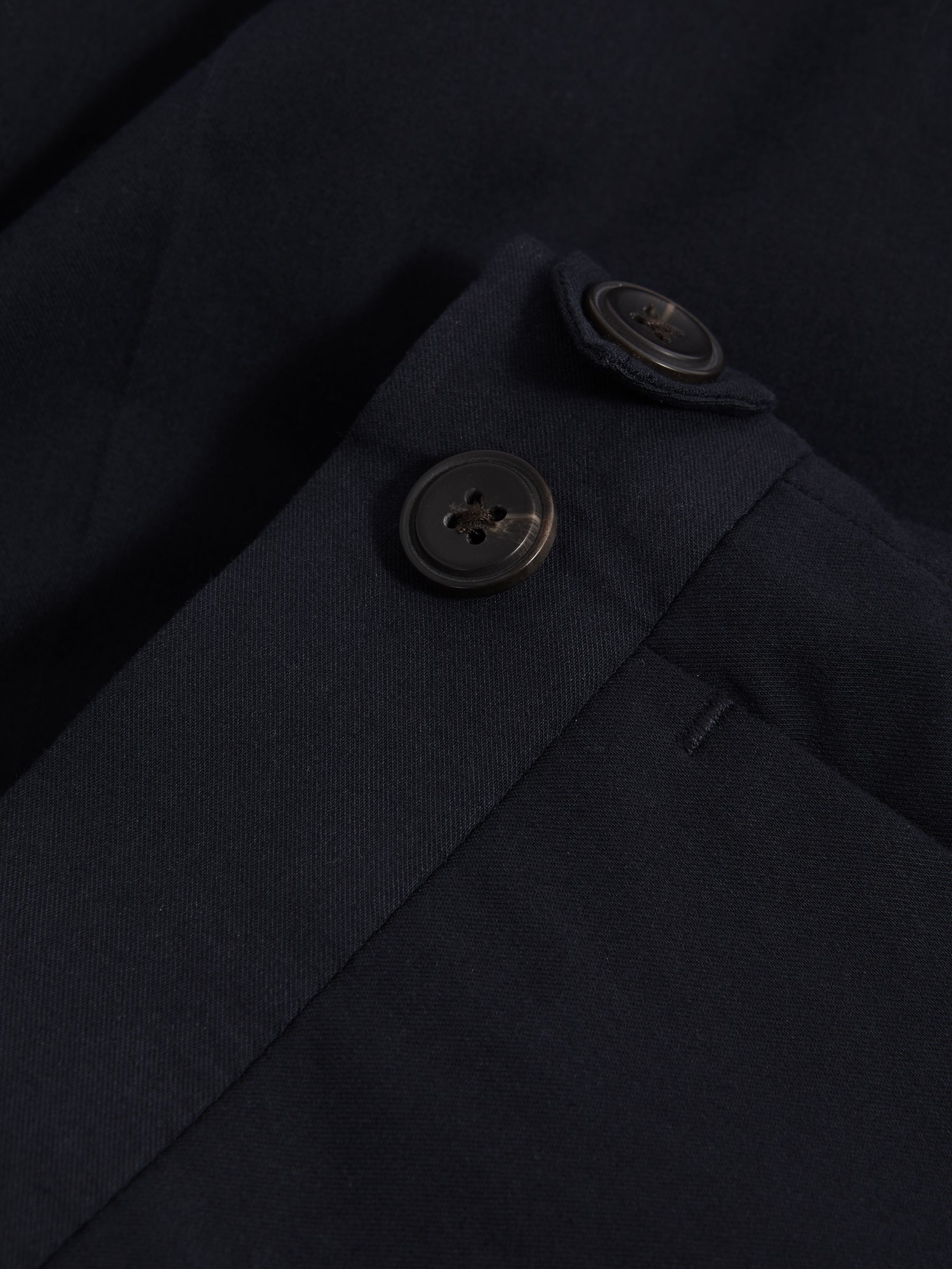 Seare Navy Cotton Blend Side Adjuster Slim Fit Trousers - Image 5 of 5