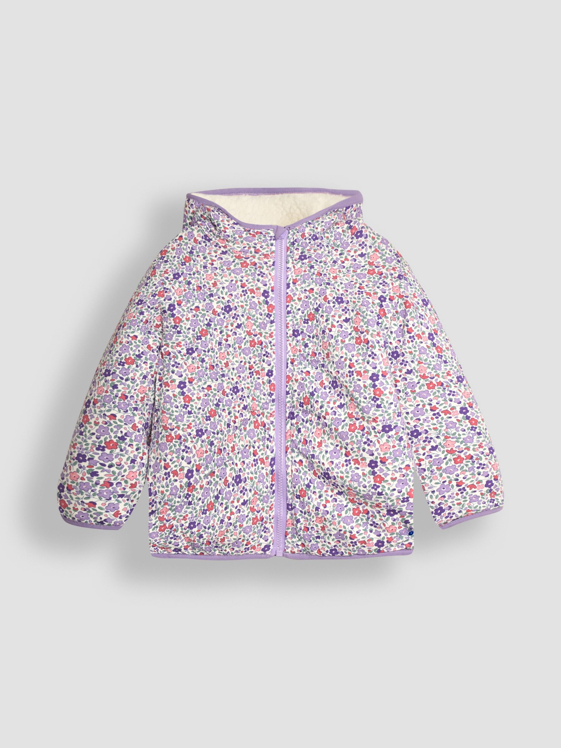 Cream Toadstool Ditsy Floral Reversible Hooded Teddy Fleece - Image 4 of 7