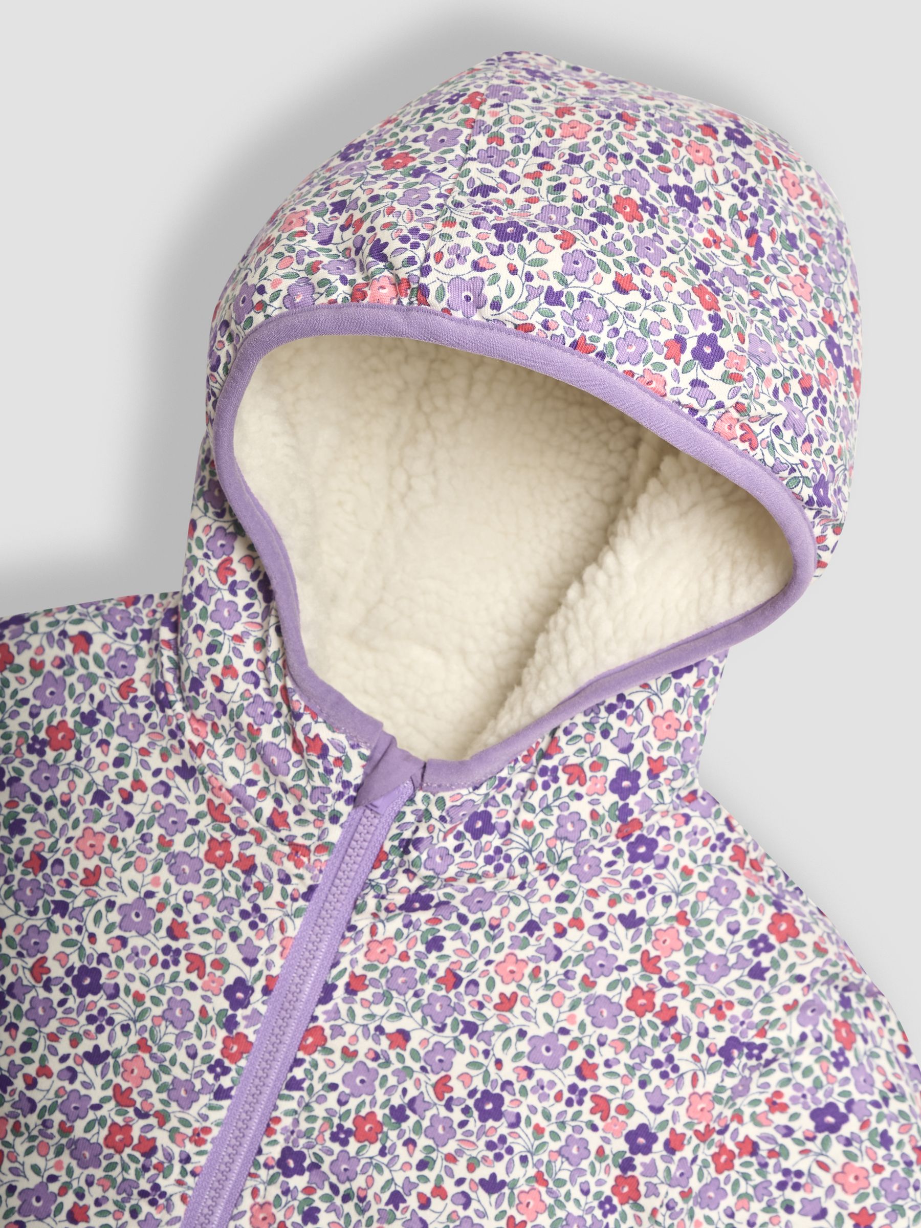 Cream Toadstool Ditsy Floral Reversible Hooded Teddy Fleece - Image 7 of 7