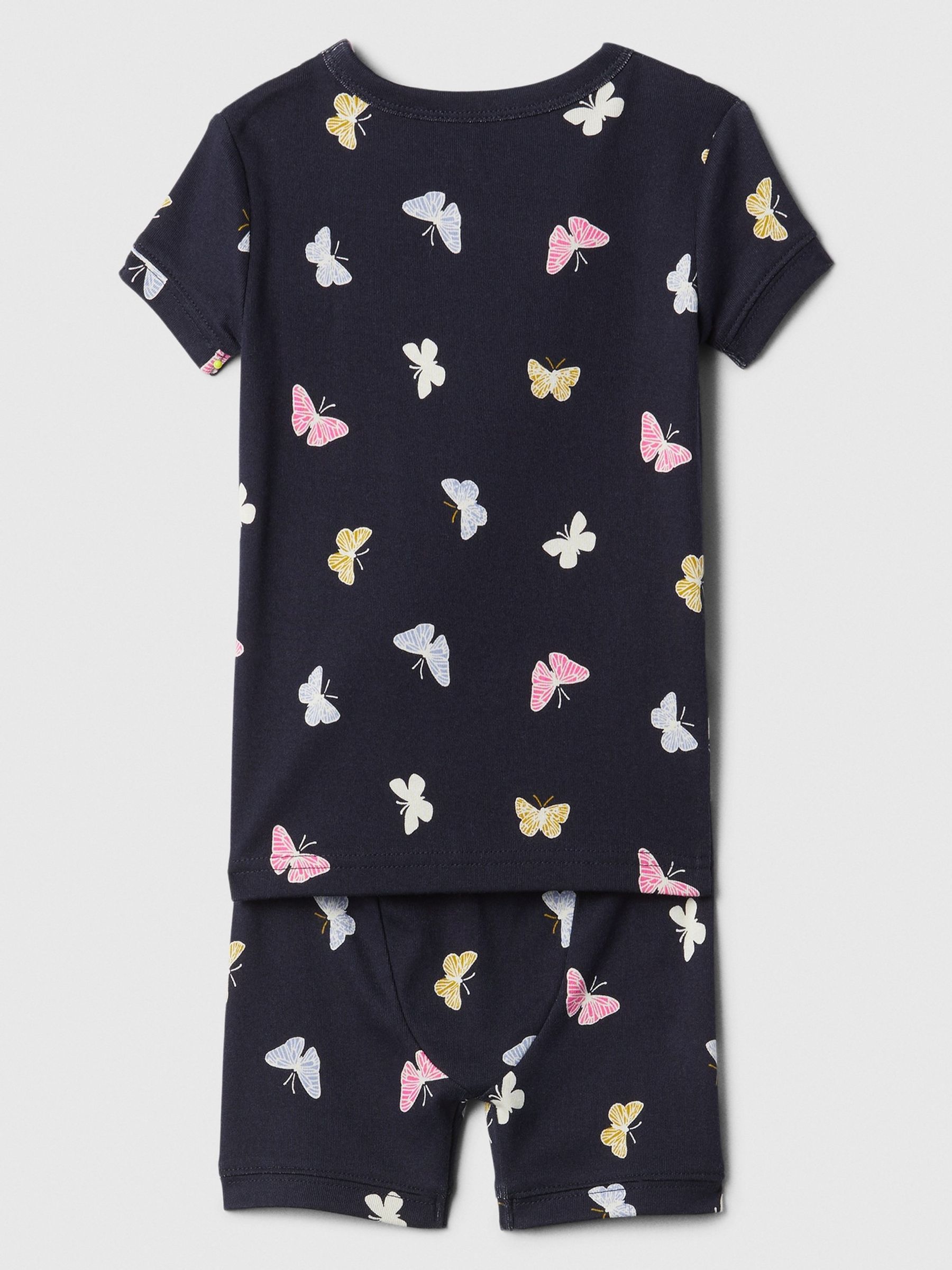 Navy Blue Butterfly Cotton Short Pyjama Set (6mths-5yrs) - Image 2 of 3