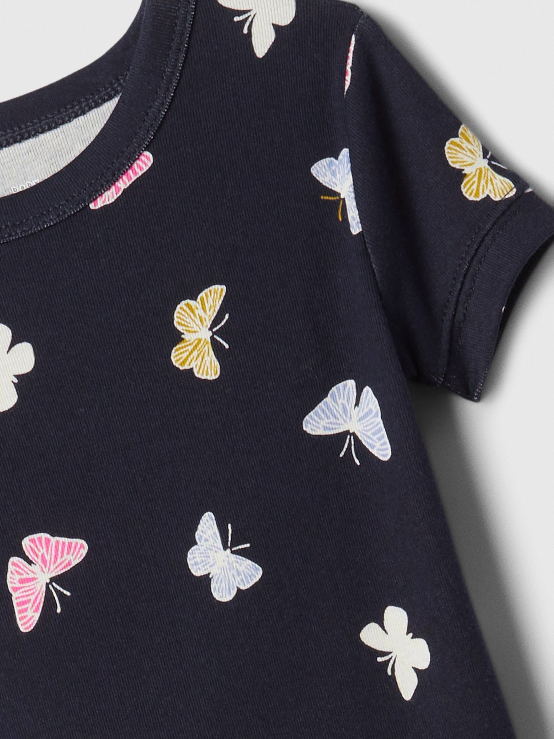 Navy Blue Butterfly Cotton Short Pyjama Set (6mths-5yrs) - Image 3 of 3