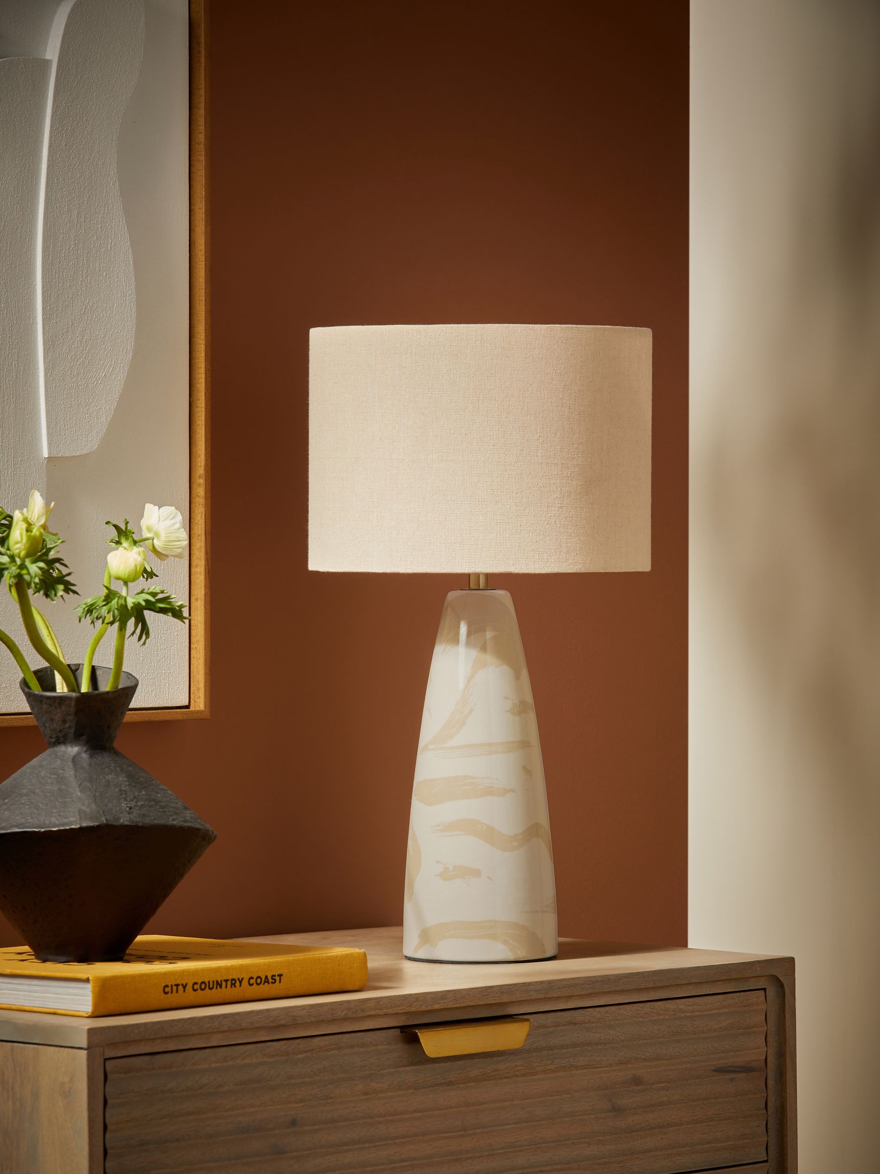 Vince Ceramic Table Lamp in Cream - Image 2 of 6