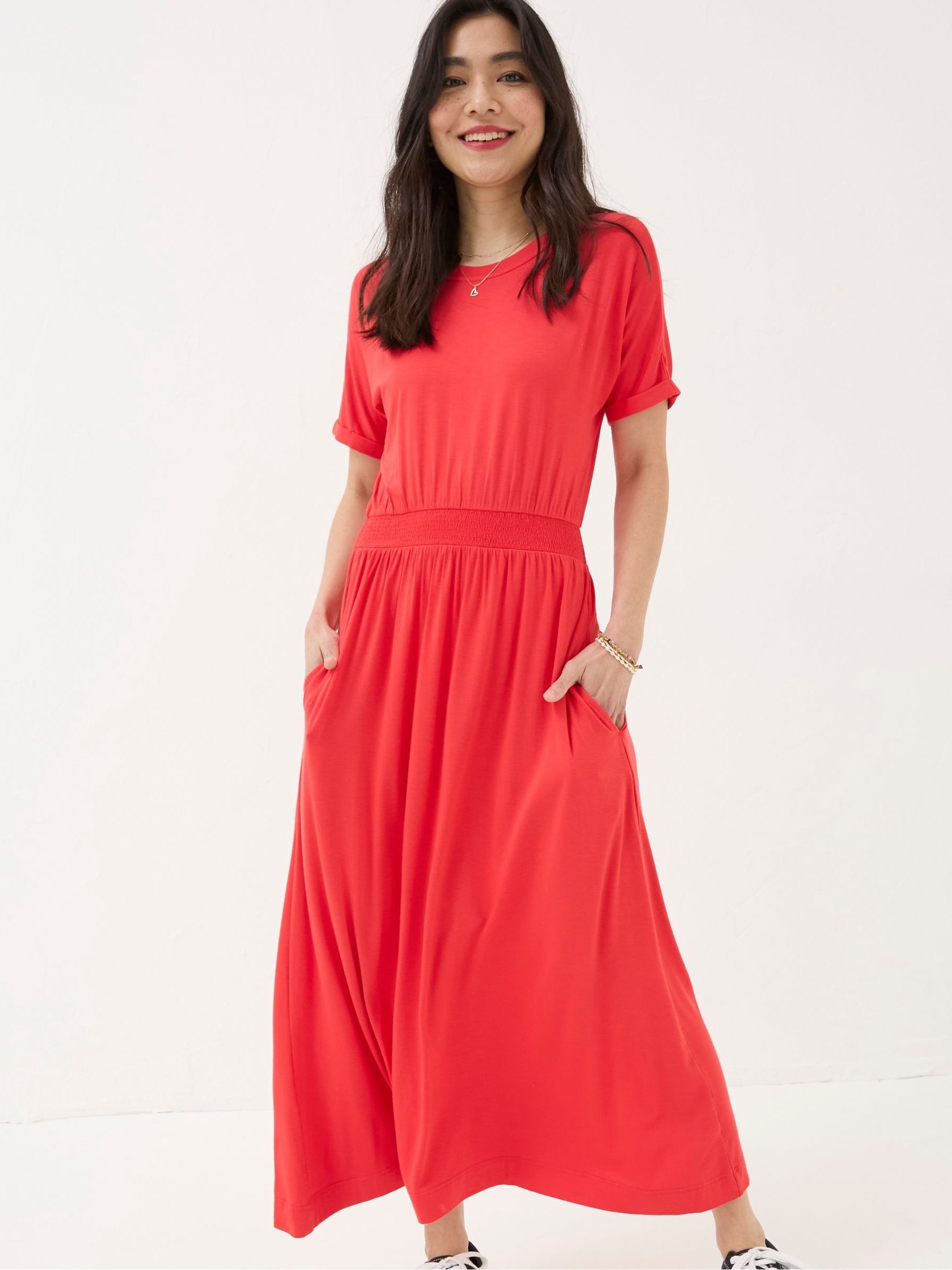 Red Midi Jersey Dress