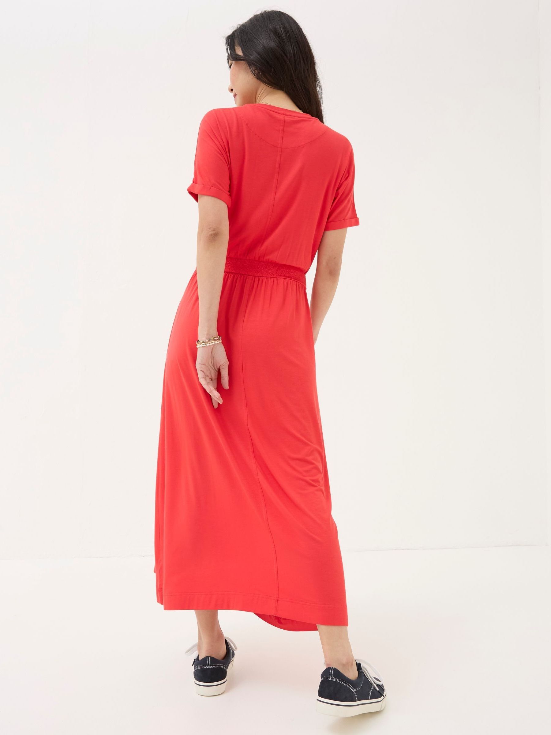 Red Midi Jersey Dress - Image 2 of 5