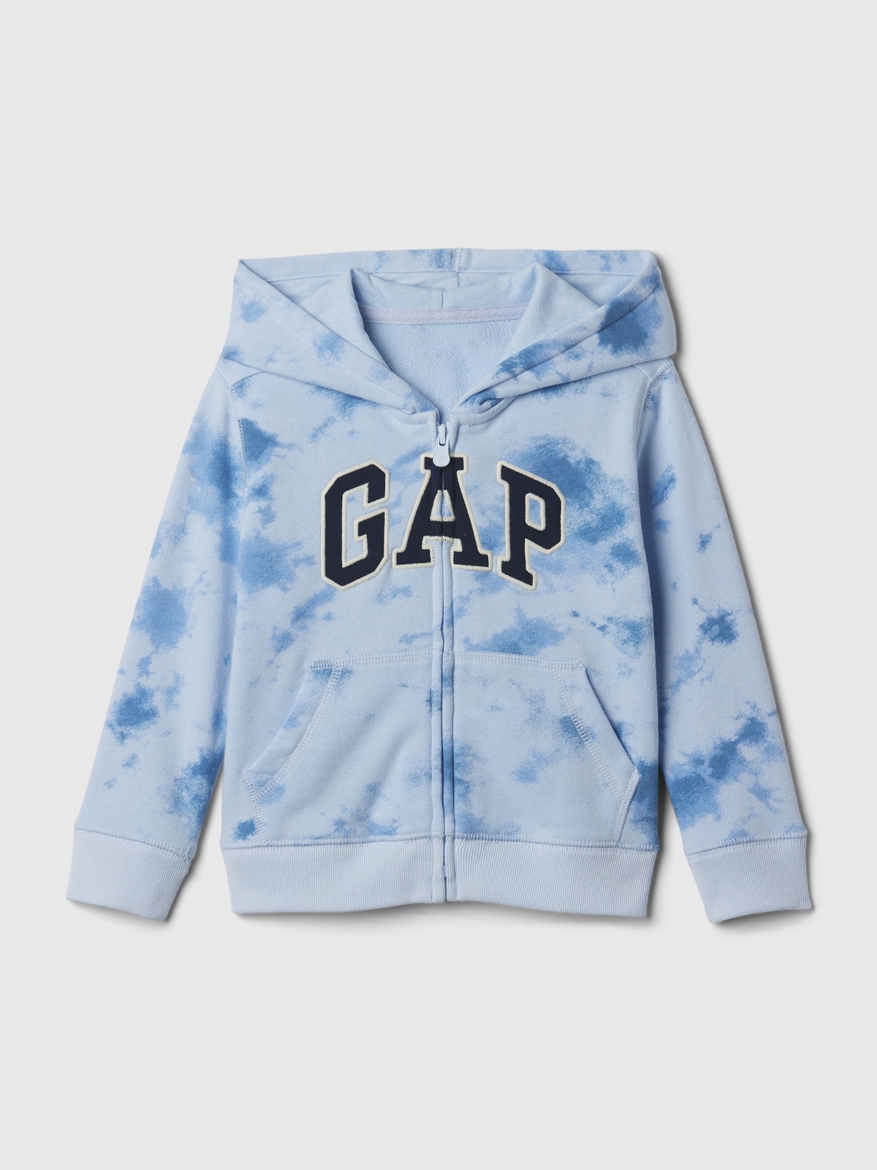 Blue Tie-Dye Logo Zip Through Hoodie (Newborn-5yrs) - Image 1 of 3