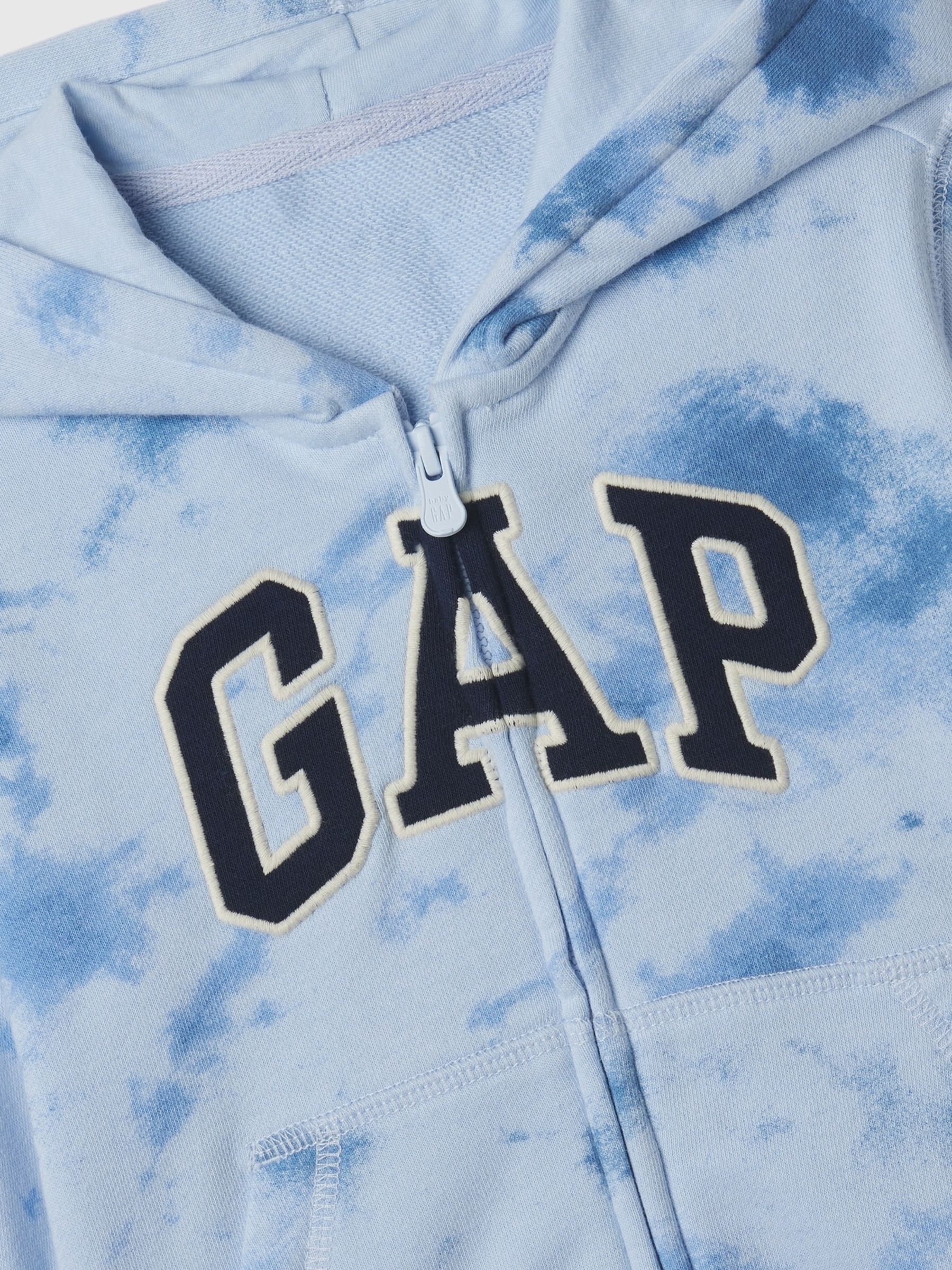 Blue Tie-Dye Logo Zip Through Hoodie (Newborn-5yrs) - Image 3 of 3