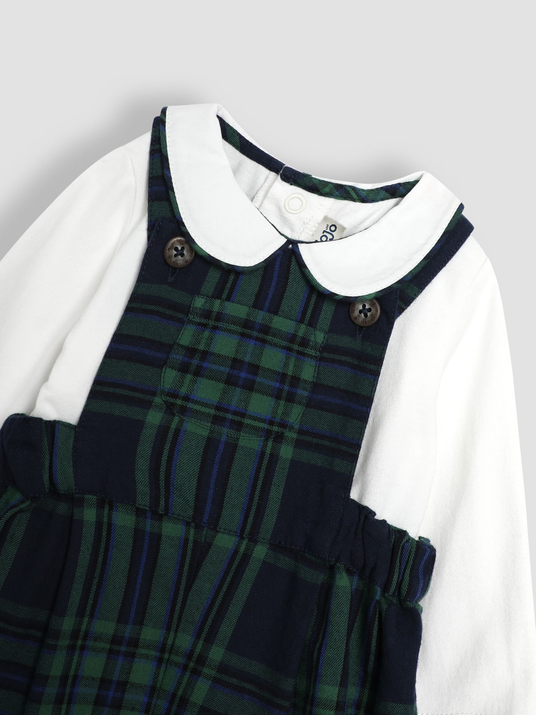 Navy Tartan Dungarees And Top Set - Image 6 of 6