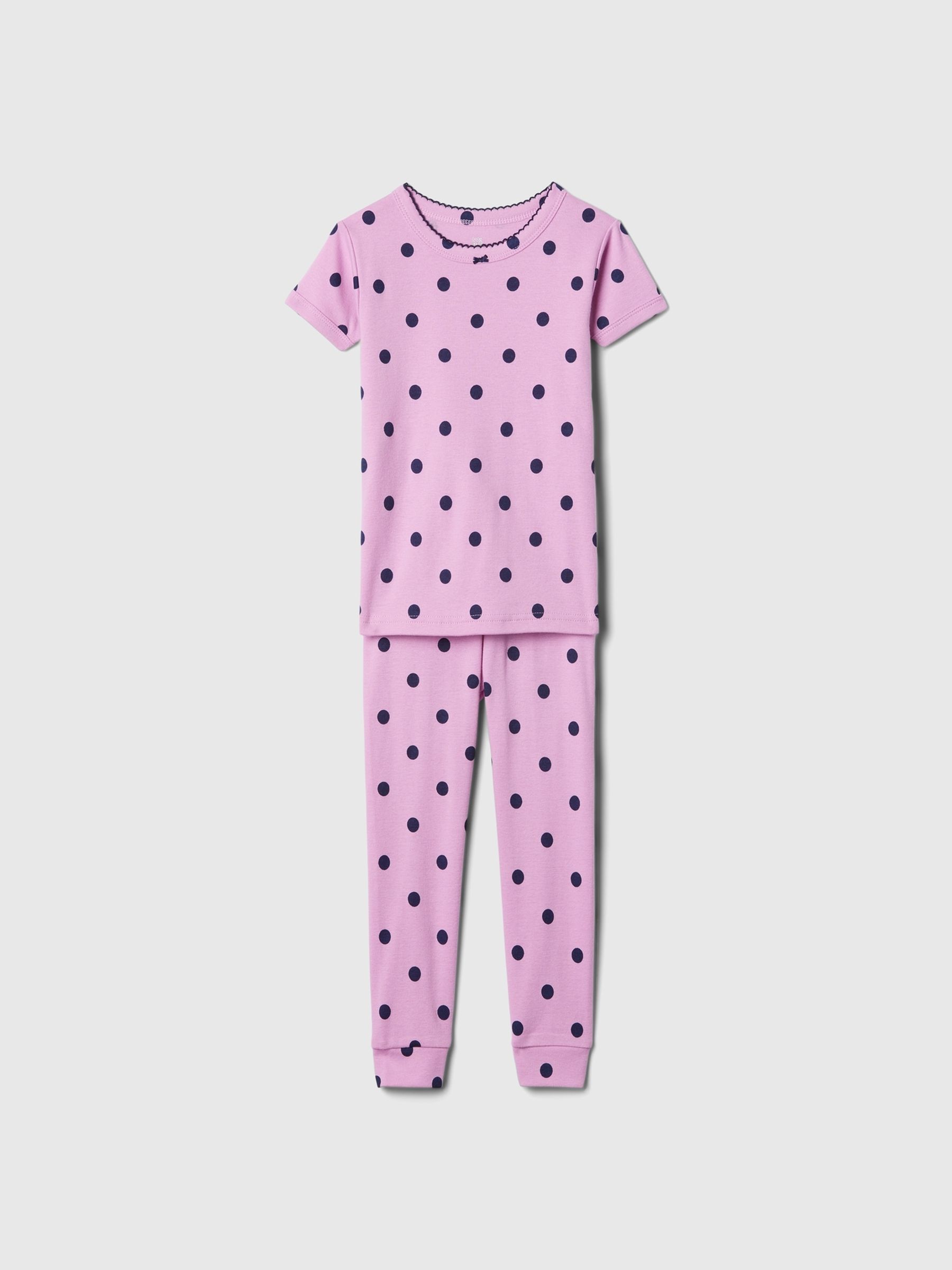 Pink Organic Cotton Polka Dot Pyjama Set (12mths-5yrs) - Image 1 of 2