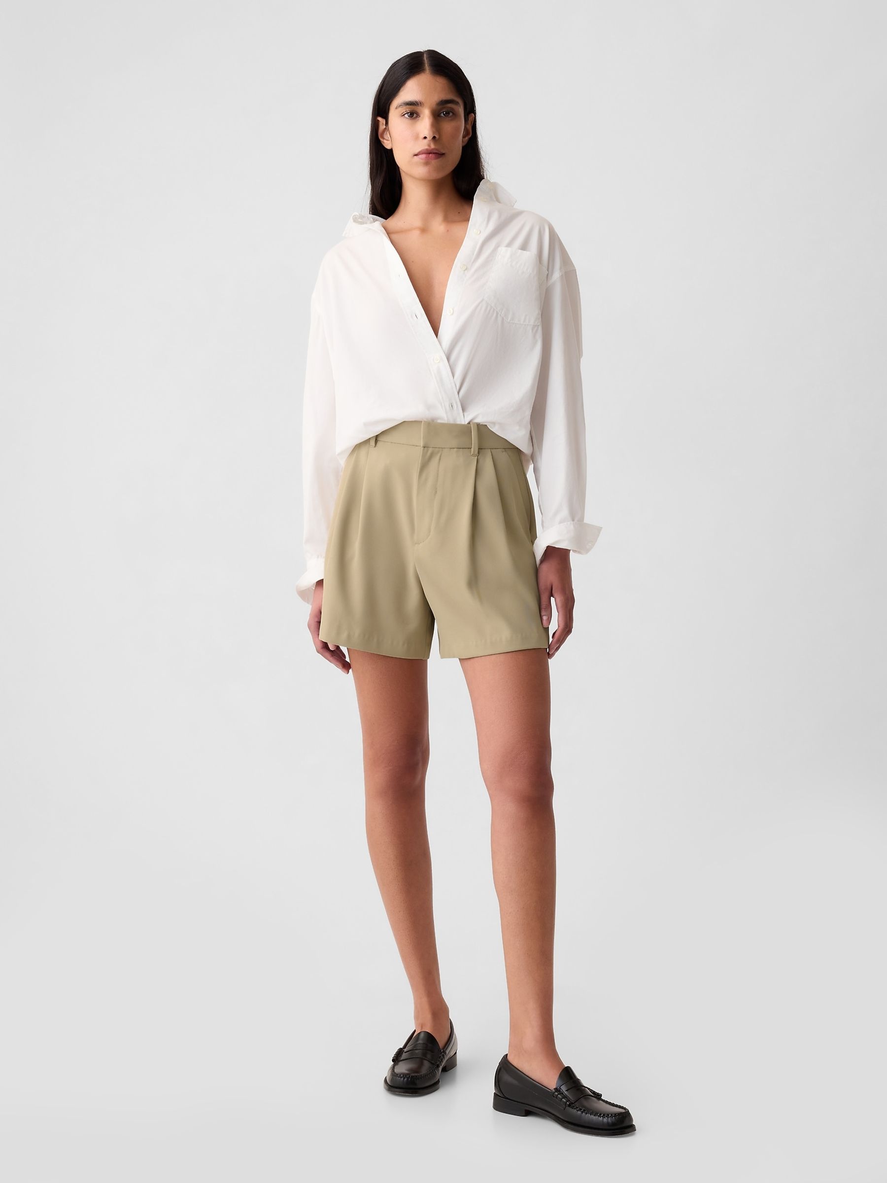 Beige 365 High Waisted Shorts - Image 3 of 5