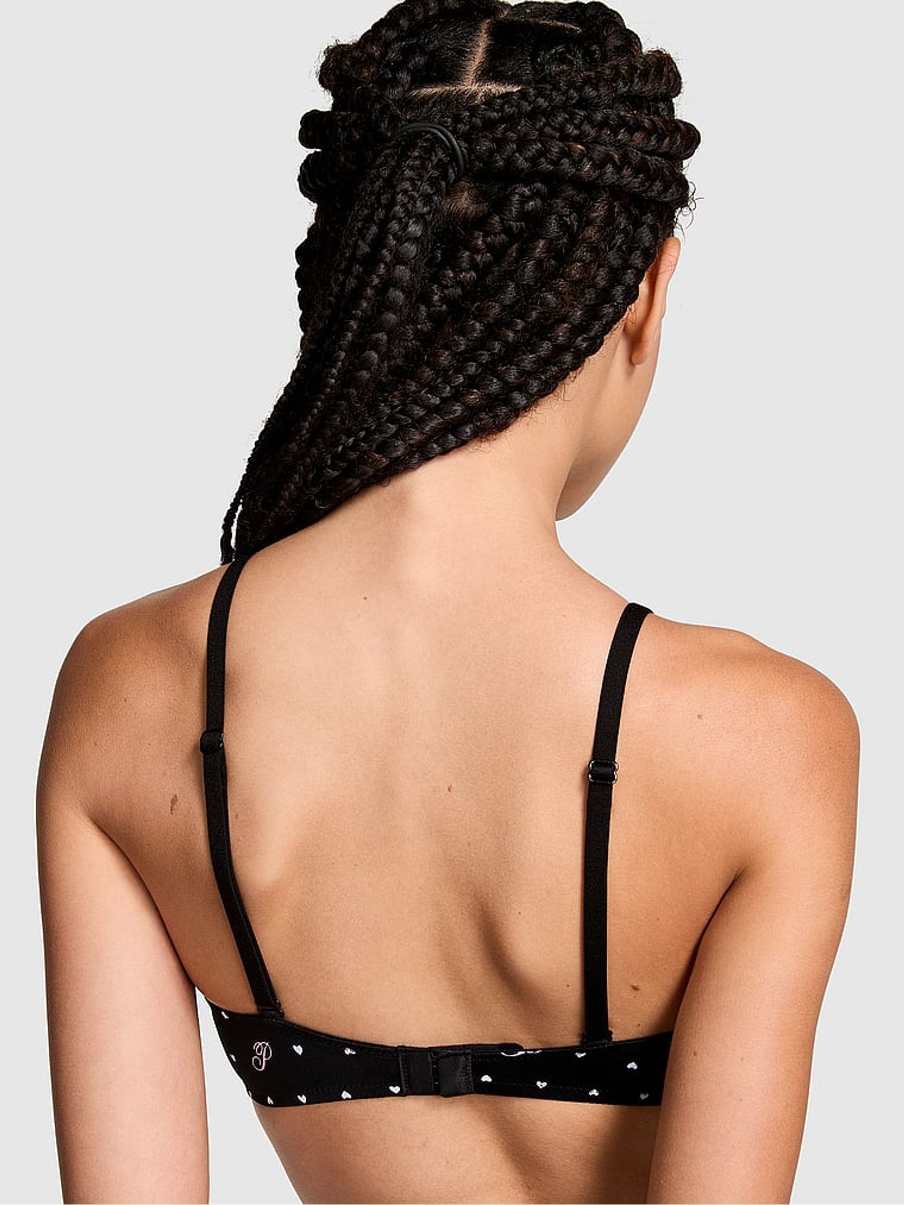 Black Heart Script Print T Shirt Bra - Image 2 of 4