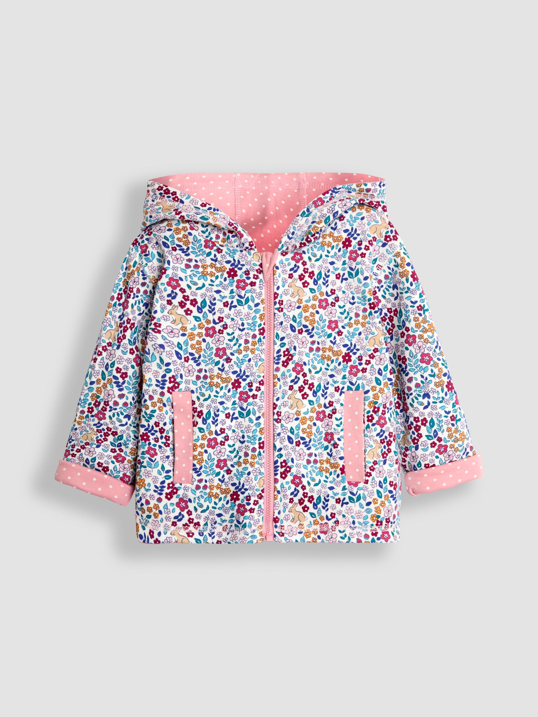 Rose Pink Bunny Appliqué Reversible Hoodie - Image 4 of 8