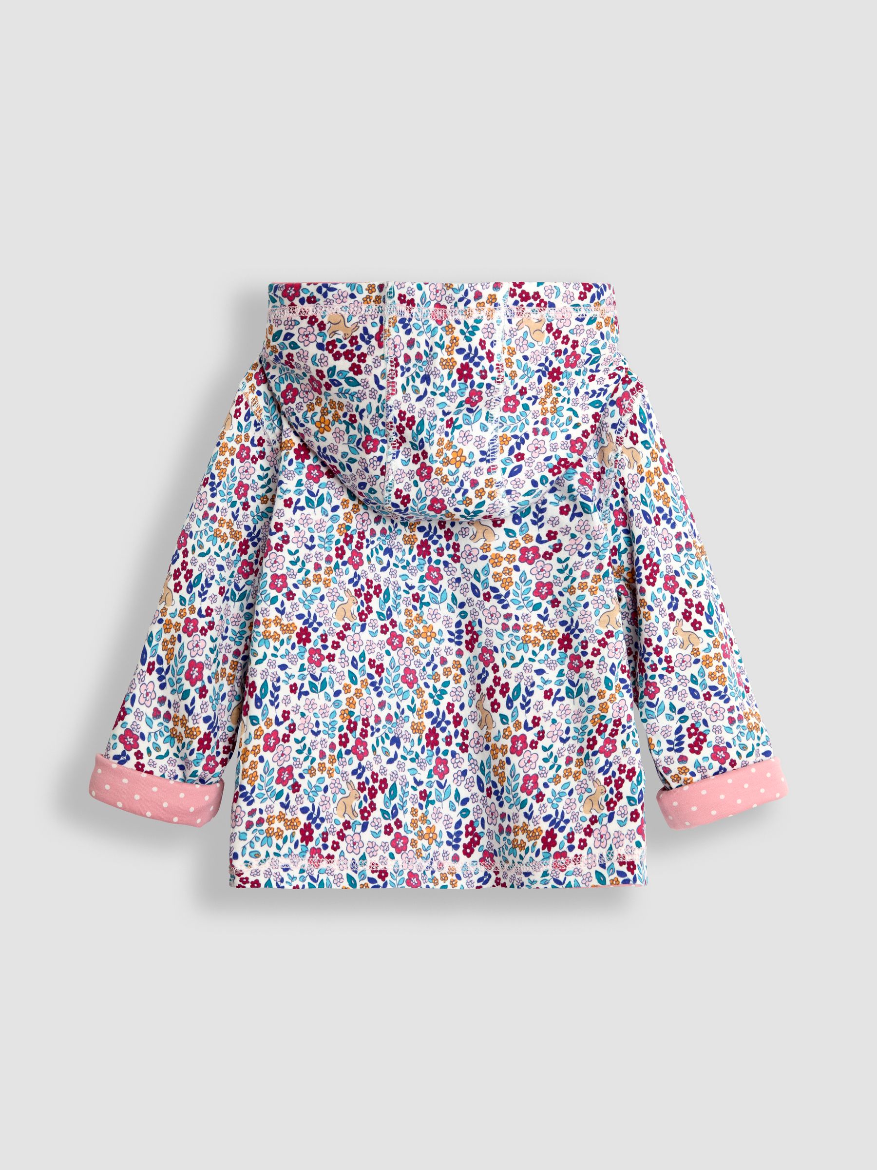 Rose Pink Bunny Appliqué Reversible Hoodie - Image 5 of 8