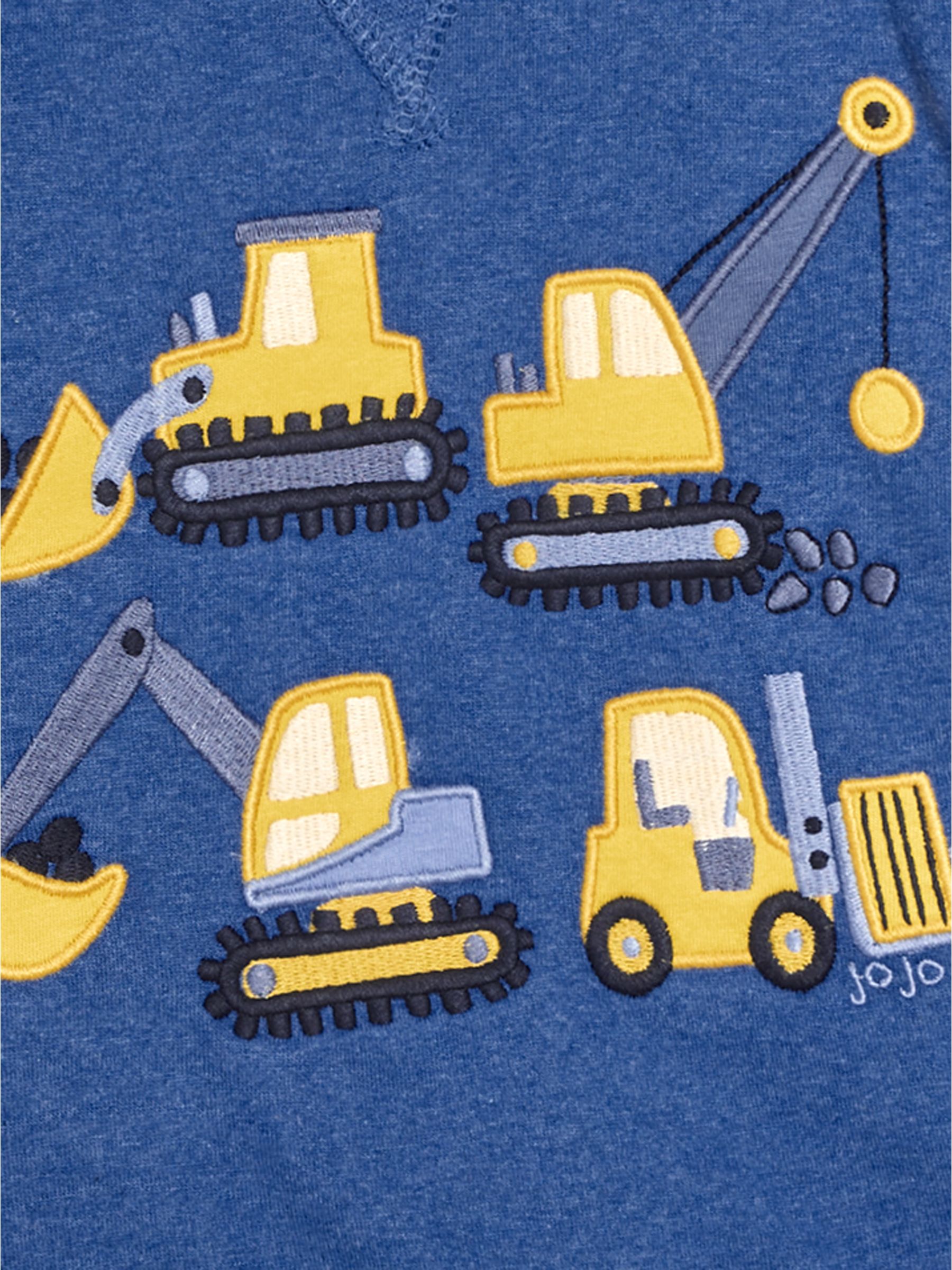 Cobalt Blue Construction Vehicle Appliqué Sweatshirt - Image 3 of 3