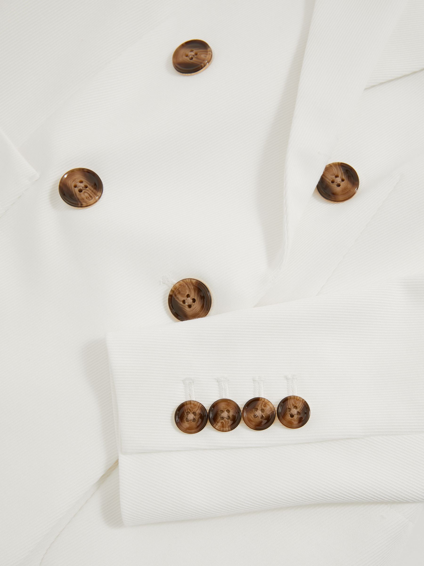 Double-Breasted Notch-Lapel Blazer in White - Image 6 of 6