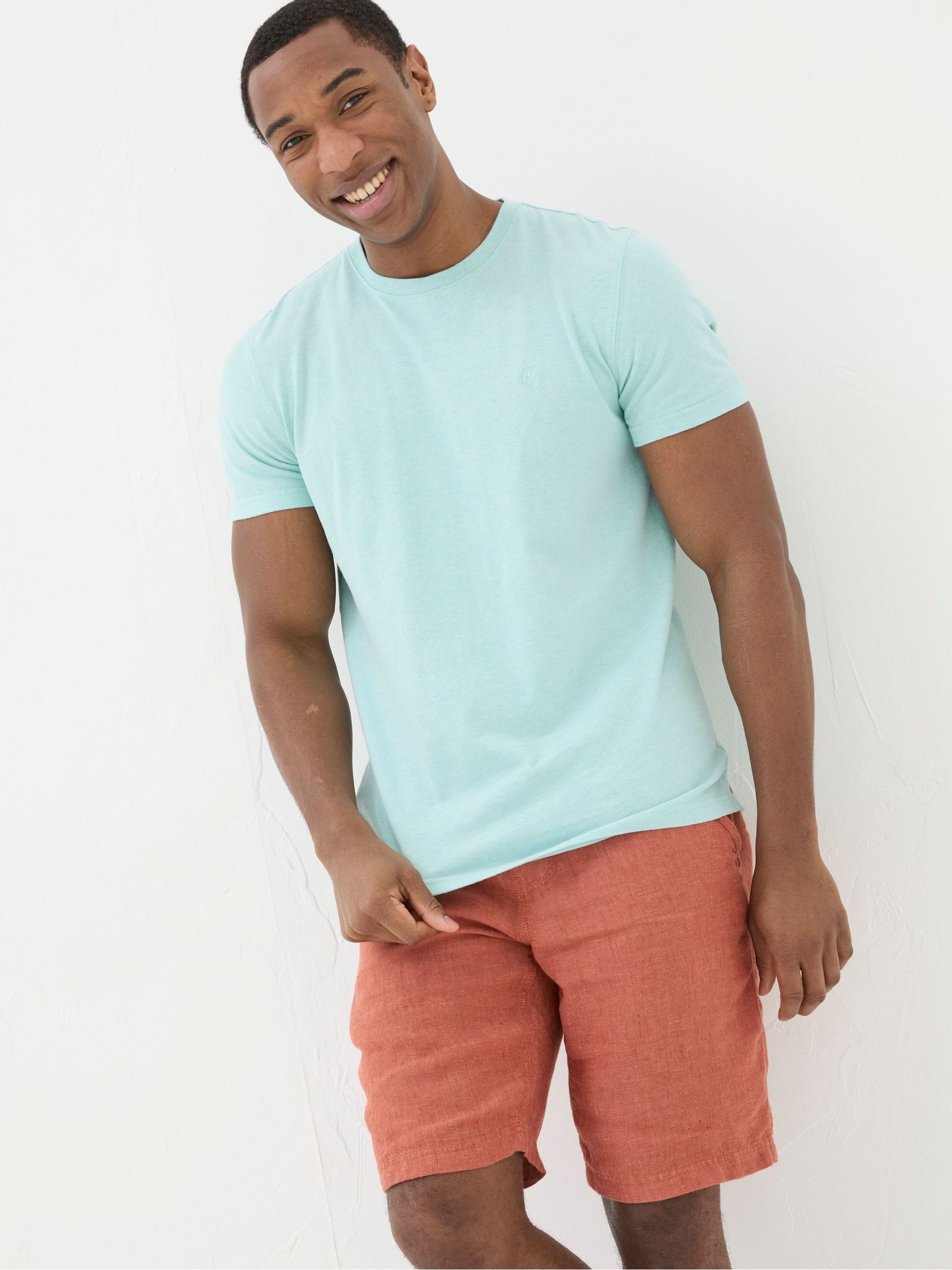 Lulworth Blue Organic Crew T-Shirt - Image 1 of 4