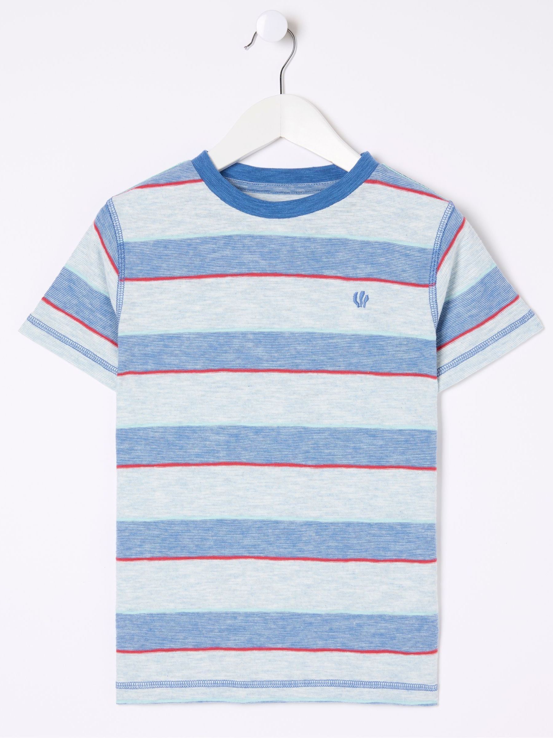 Blue Multi Fine Stripe T-Shirt - Image 4 of 4 Blue Multi Fine Stripe T-Shirt - Image 4 of 4