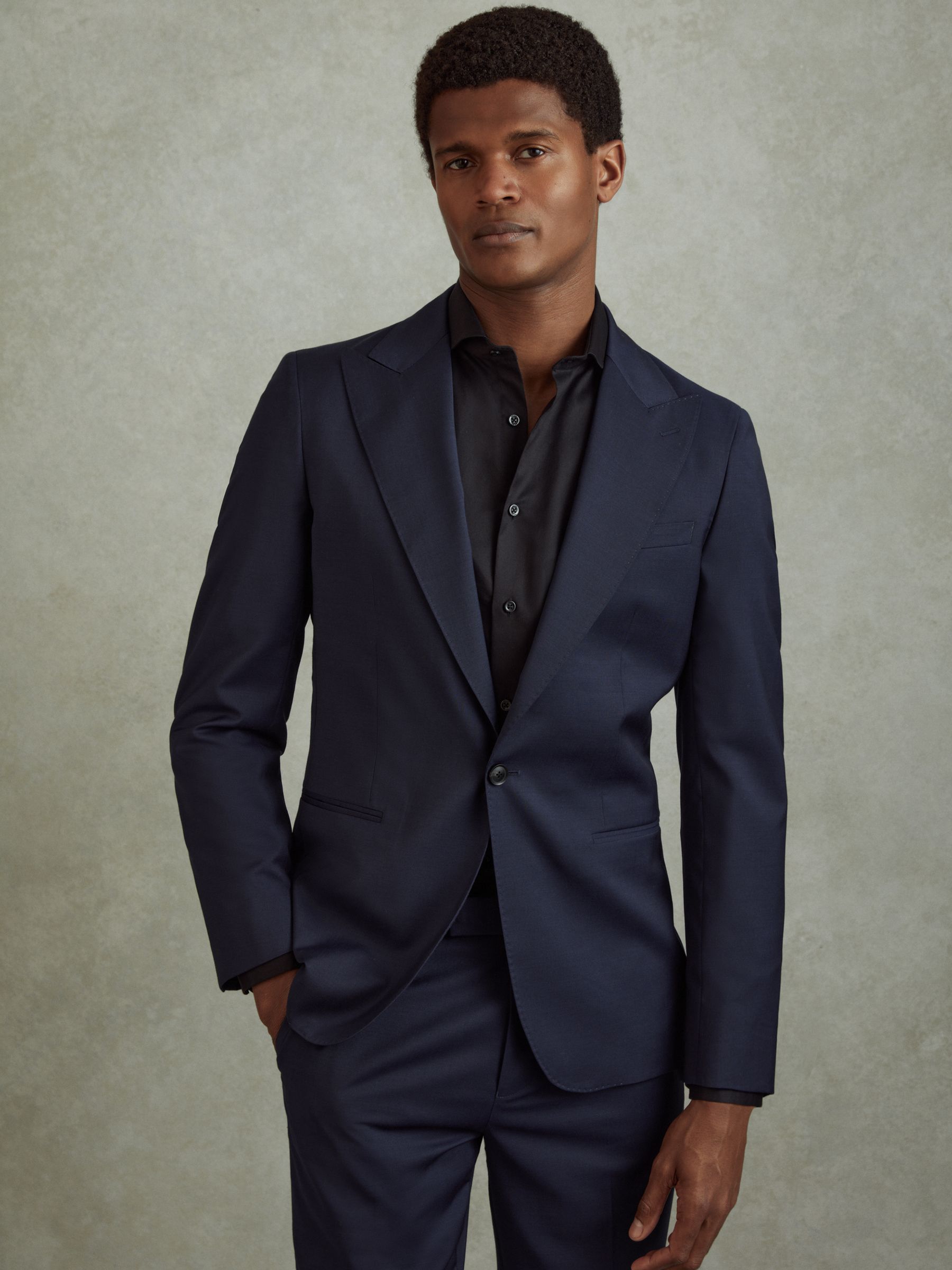 Destiny Bright Blue Wool Single Breasted Blazer - Image 1 of 7