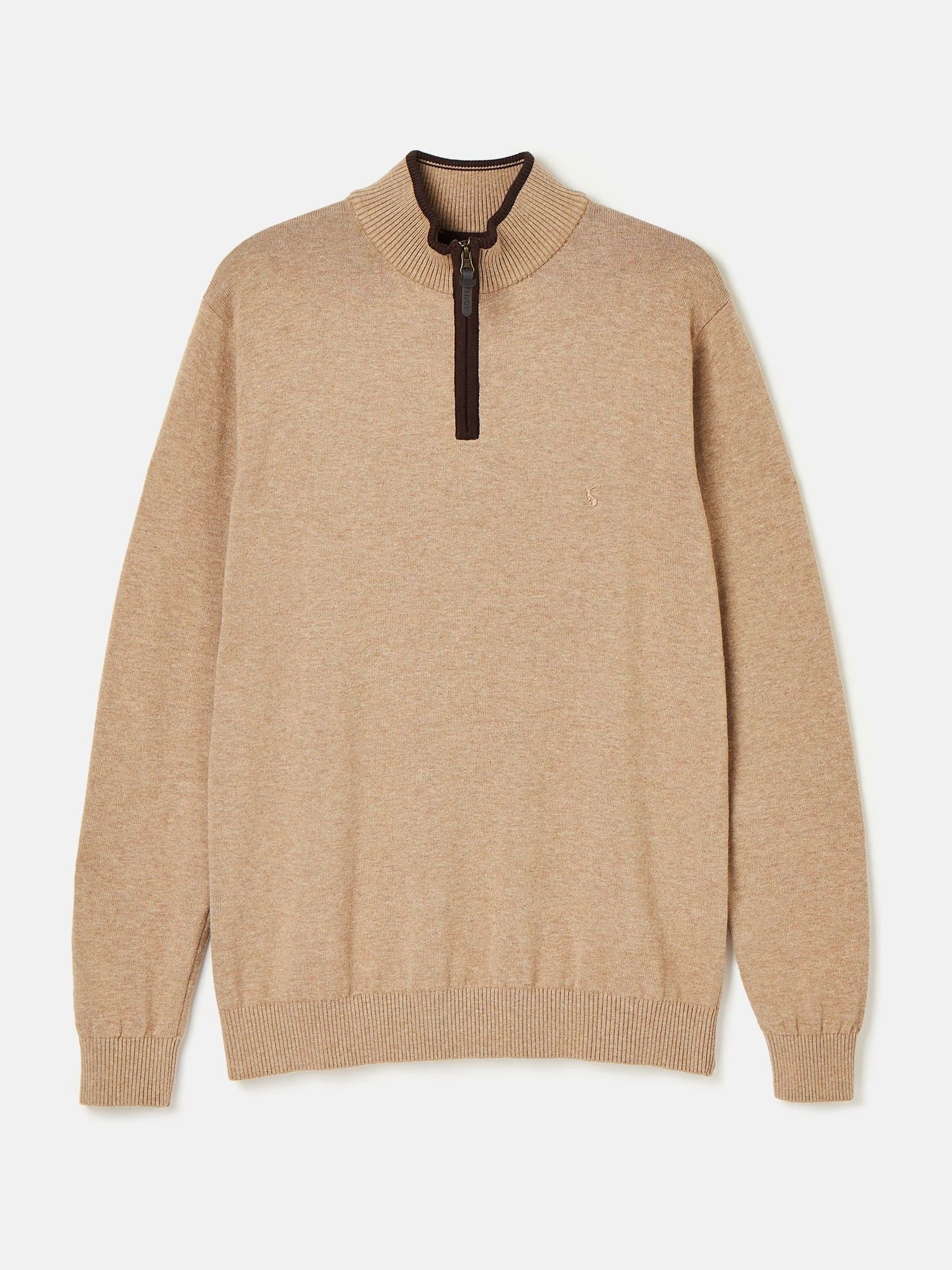 Hillside Beige Quarter Zip Knitted Jumper - Image 7 of 7
