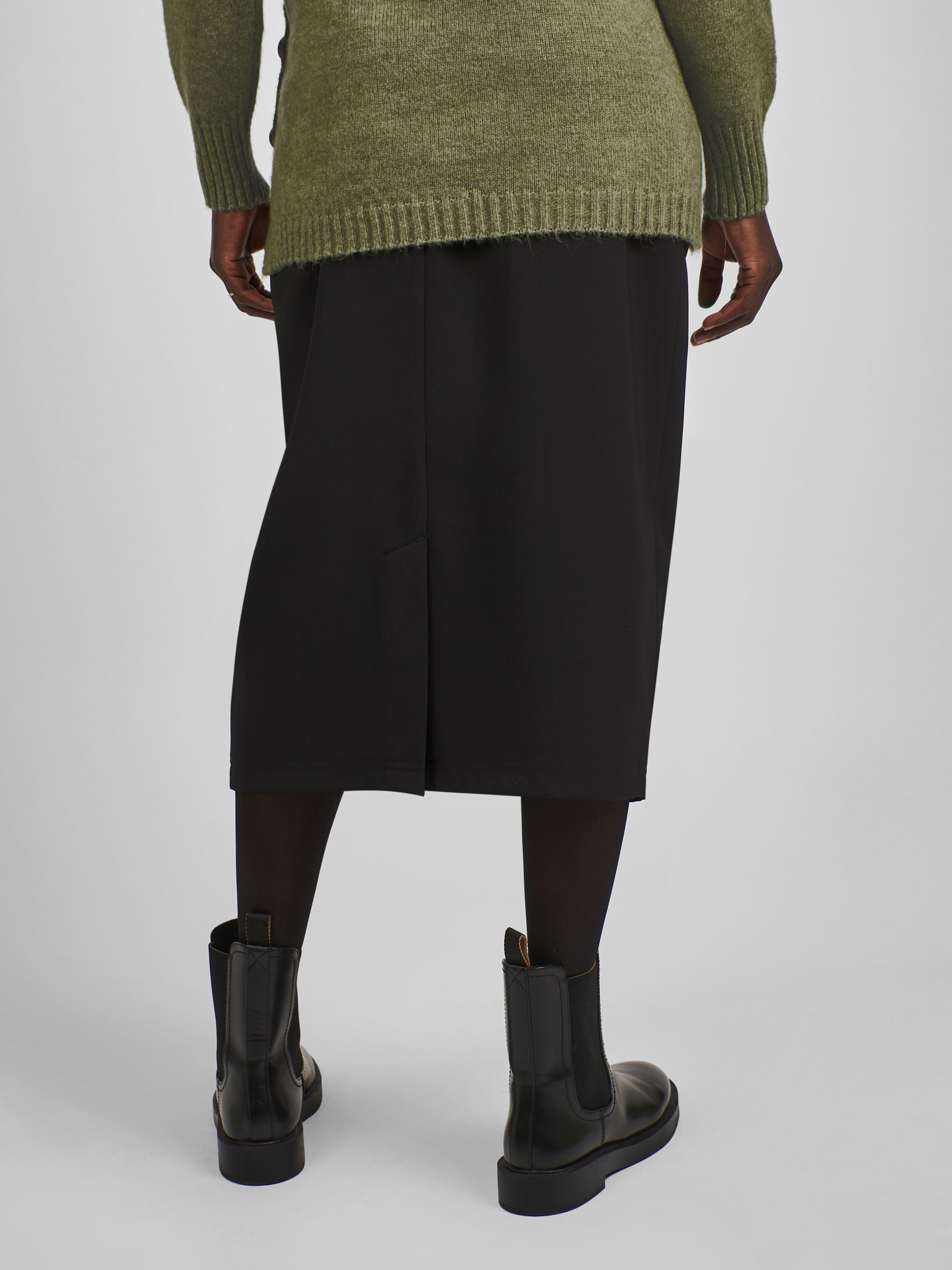 Black Maternity Drawstring Midi Skirt - Image 2 of 4