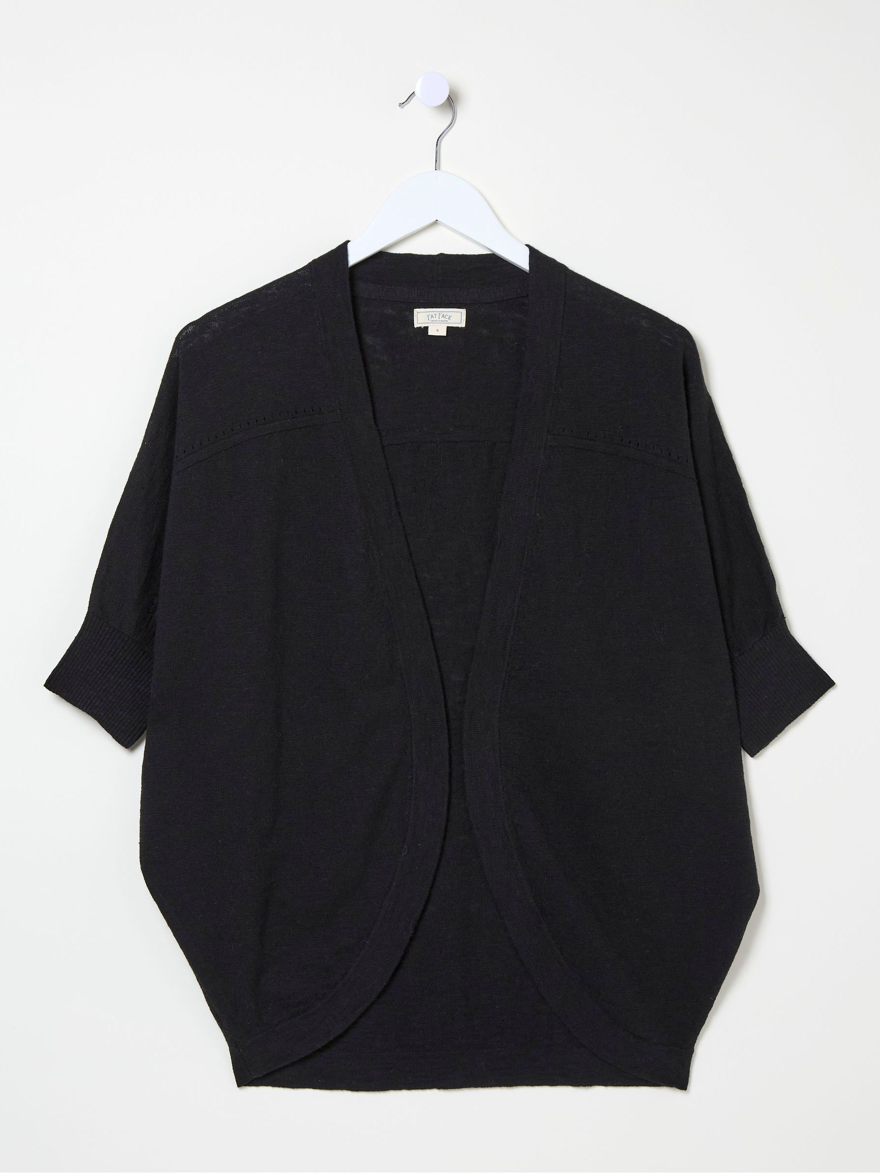 Iris Black Cocoon Edge Cardigan With Linen - Image 4 of 4