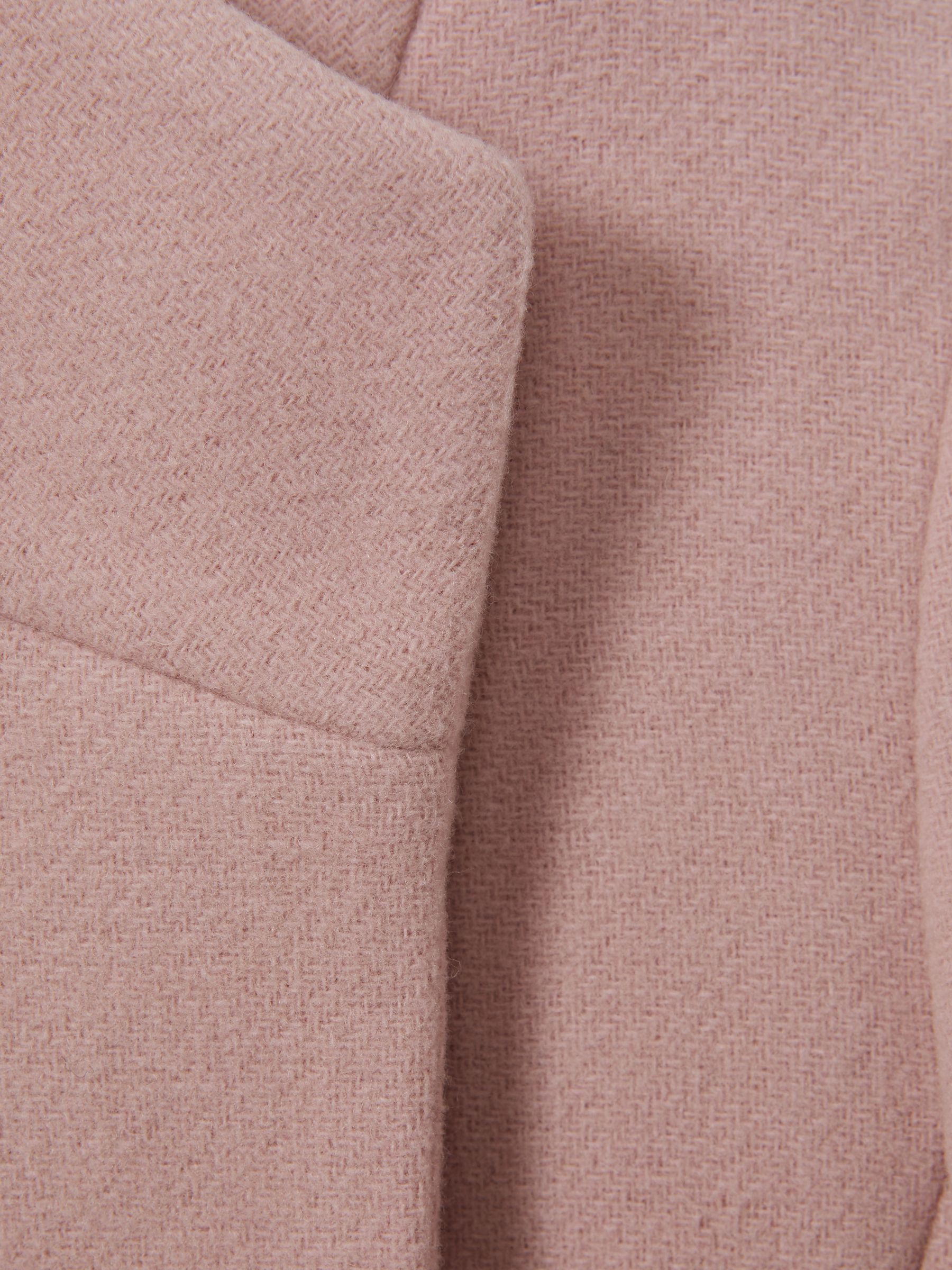 13-14 yrs Wool Blend Funnel Neck Coat in Pink - Image 4 of 4