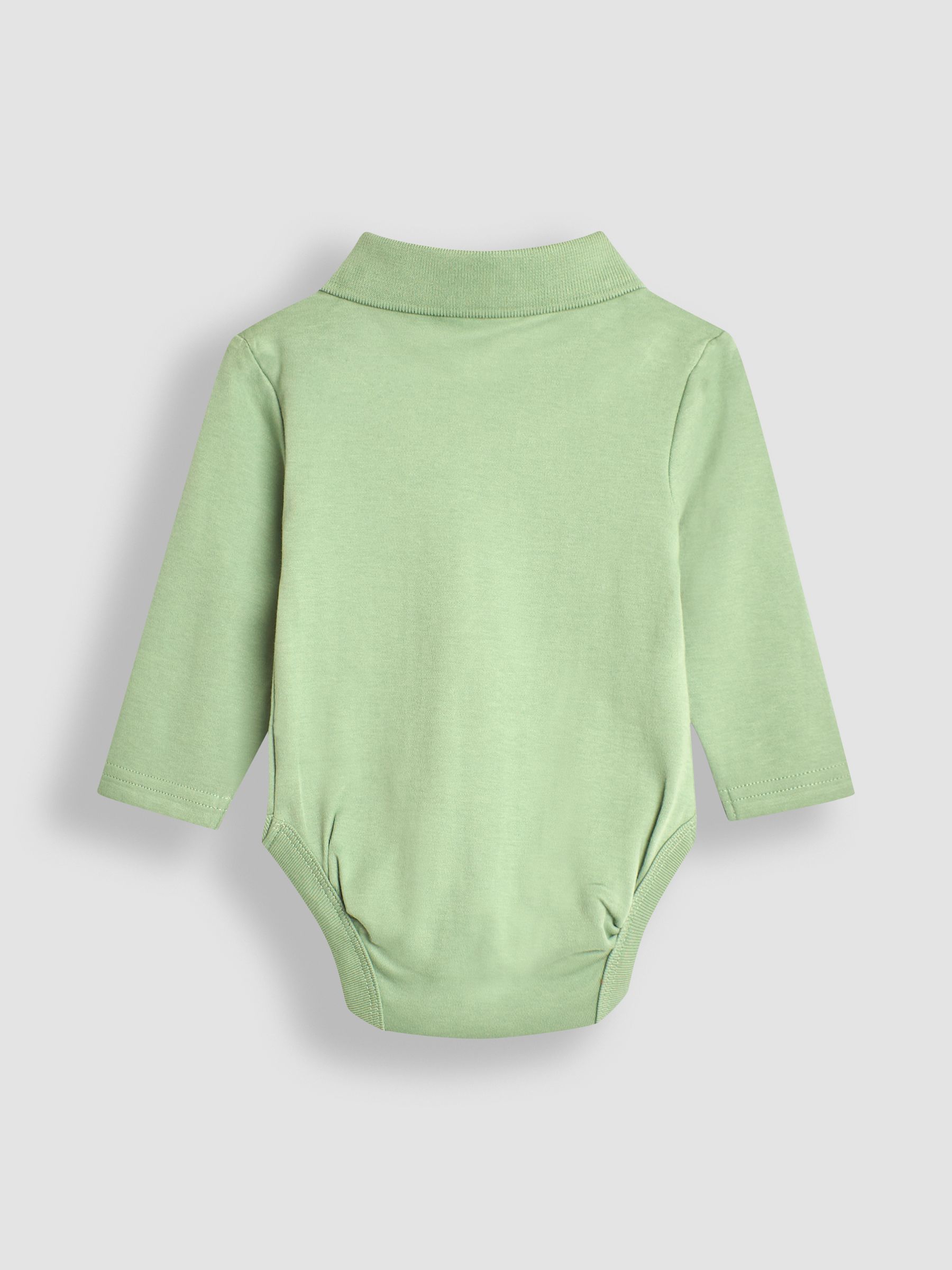 Green Plain Long Sleeve Polo Shirt Bodysuit - Image 2 of 3