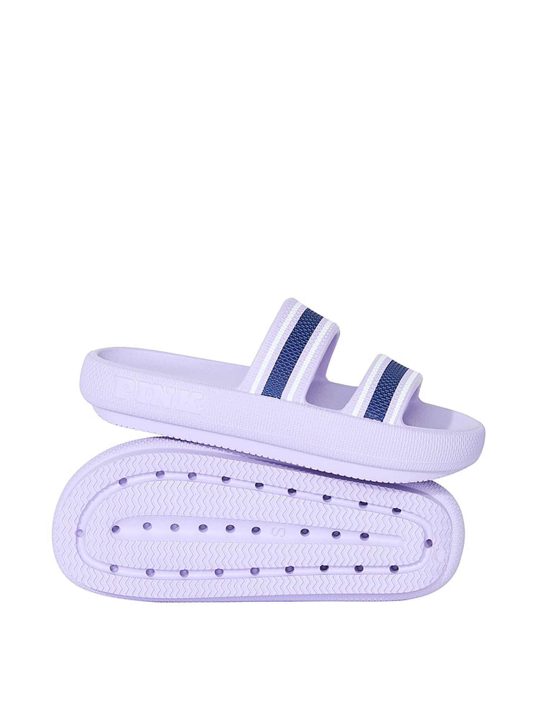 Pastel Lilac Purple Double Strap Pillow Sliders - Image 1 of 1