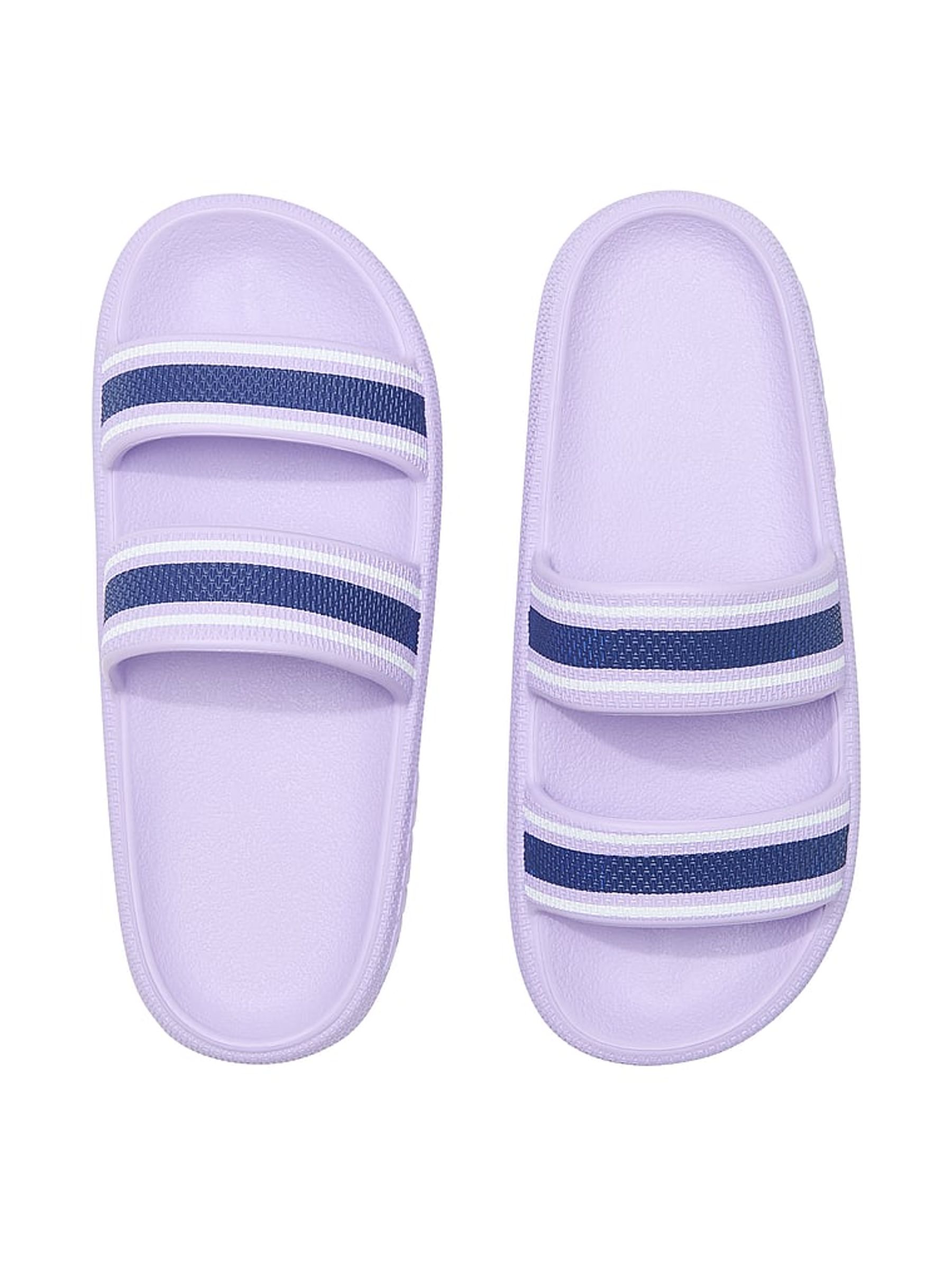 Pastel Lilac Purple Double Strap Pillow Sliders - Image 2 of 2