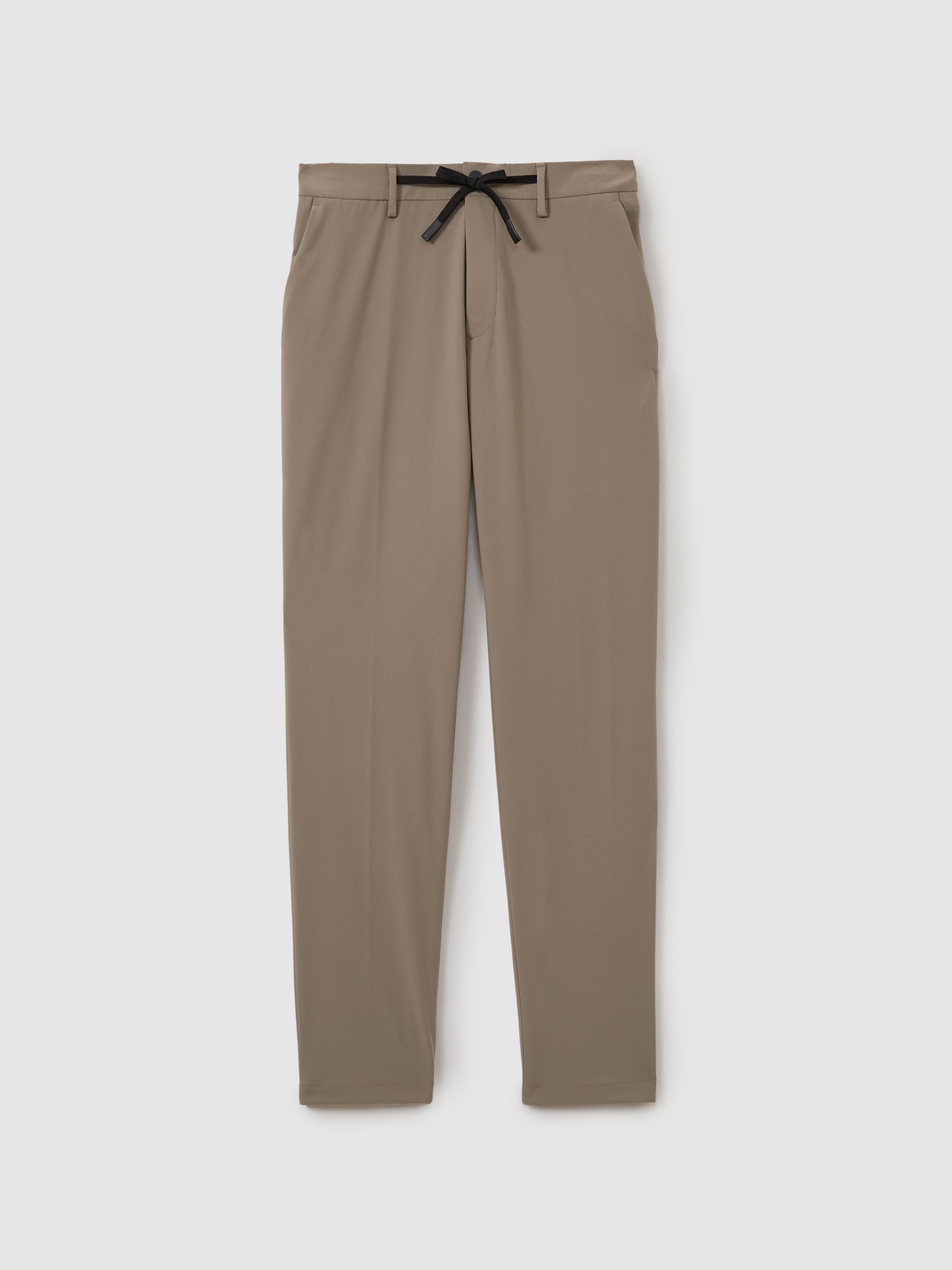 Technical Drawstring Trousers in Taupe Brown - Image 2 of 5