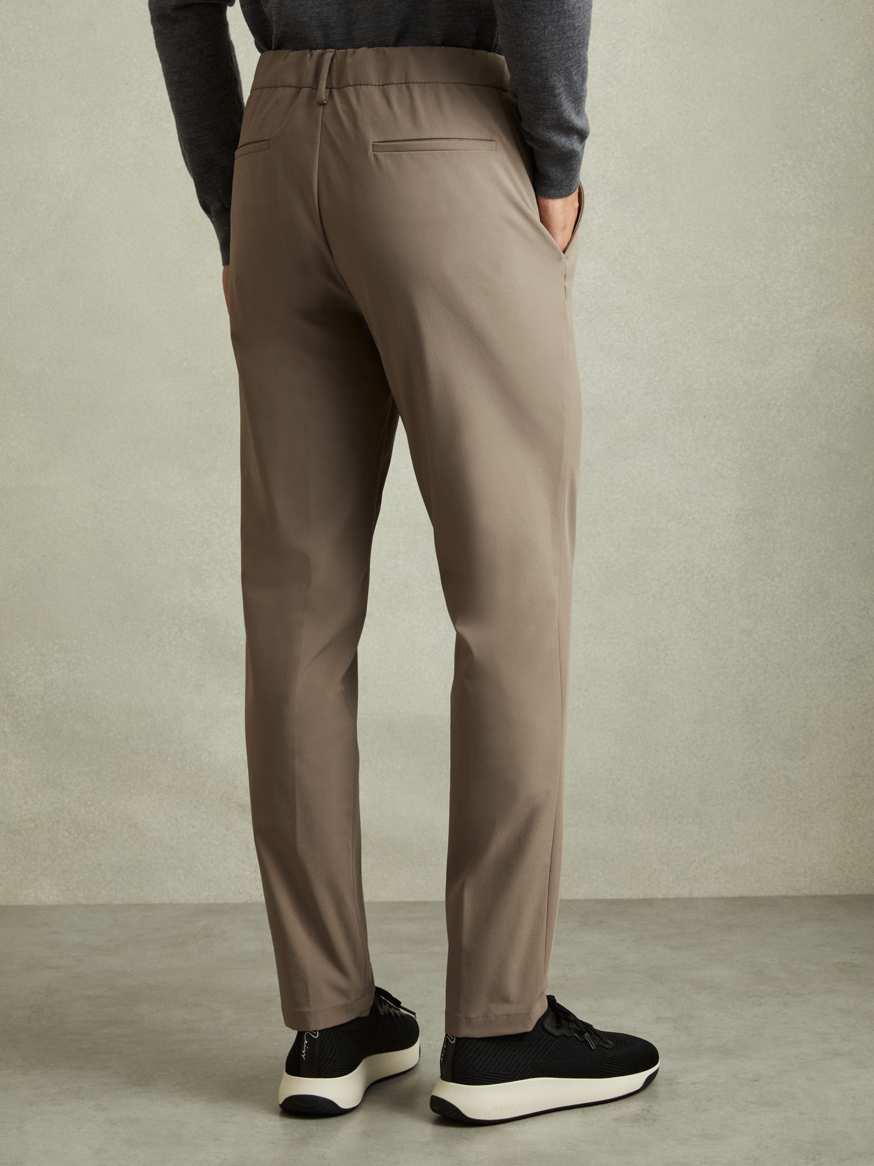Technical Drawstring Trousers in Taupe Brown - Image 4 of 5