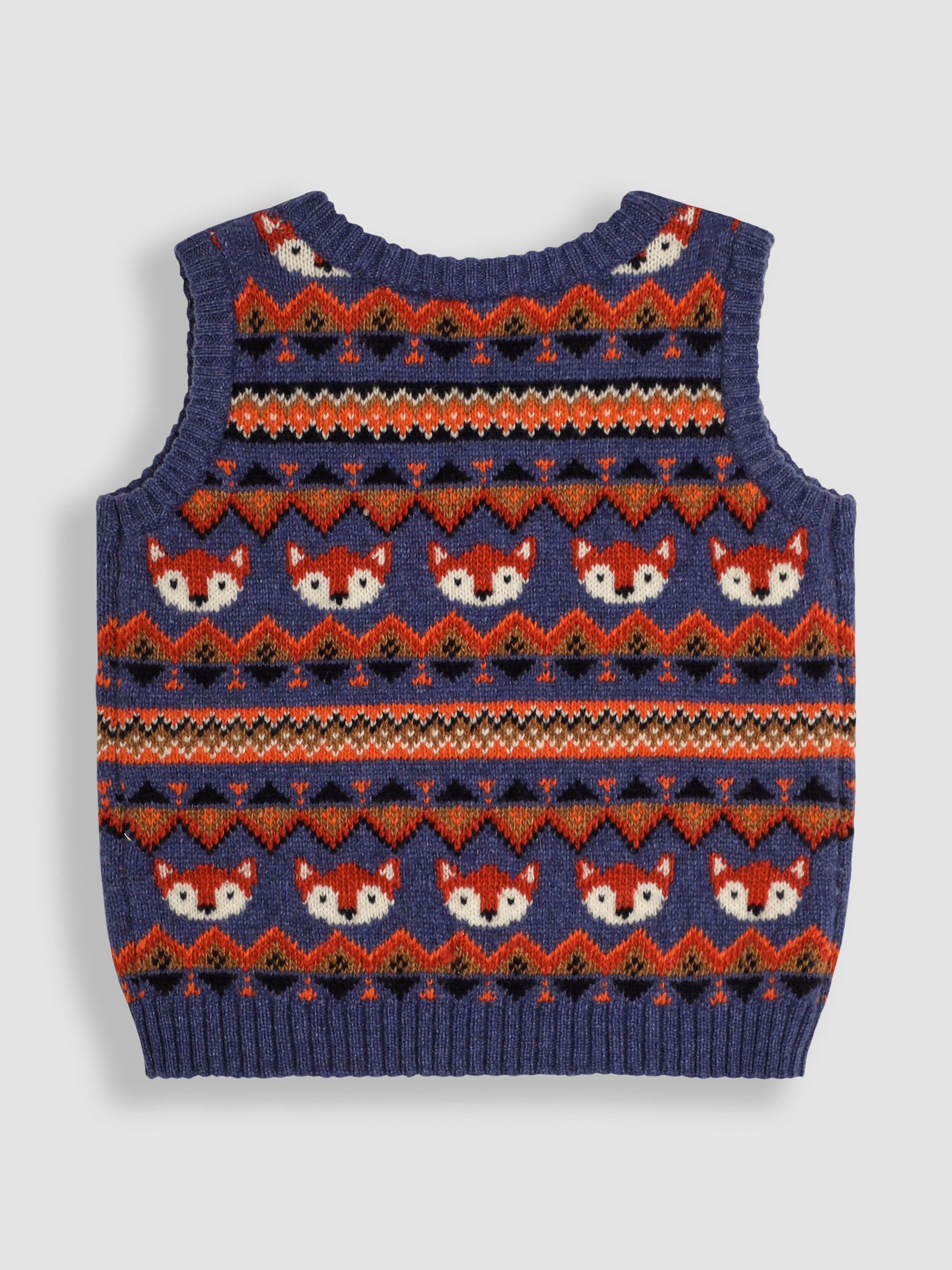 Denim Blue Fox Knit FairIsle Pattern Tank Top - Image 2 of 3