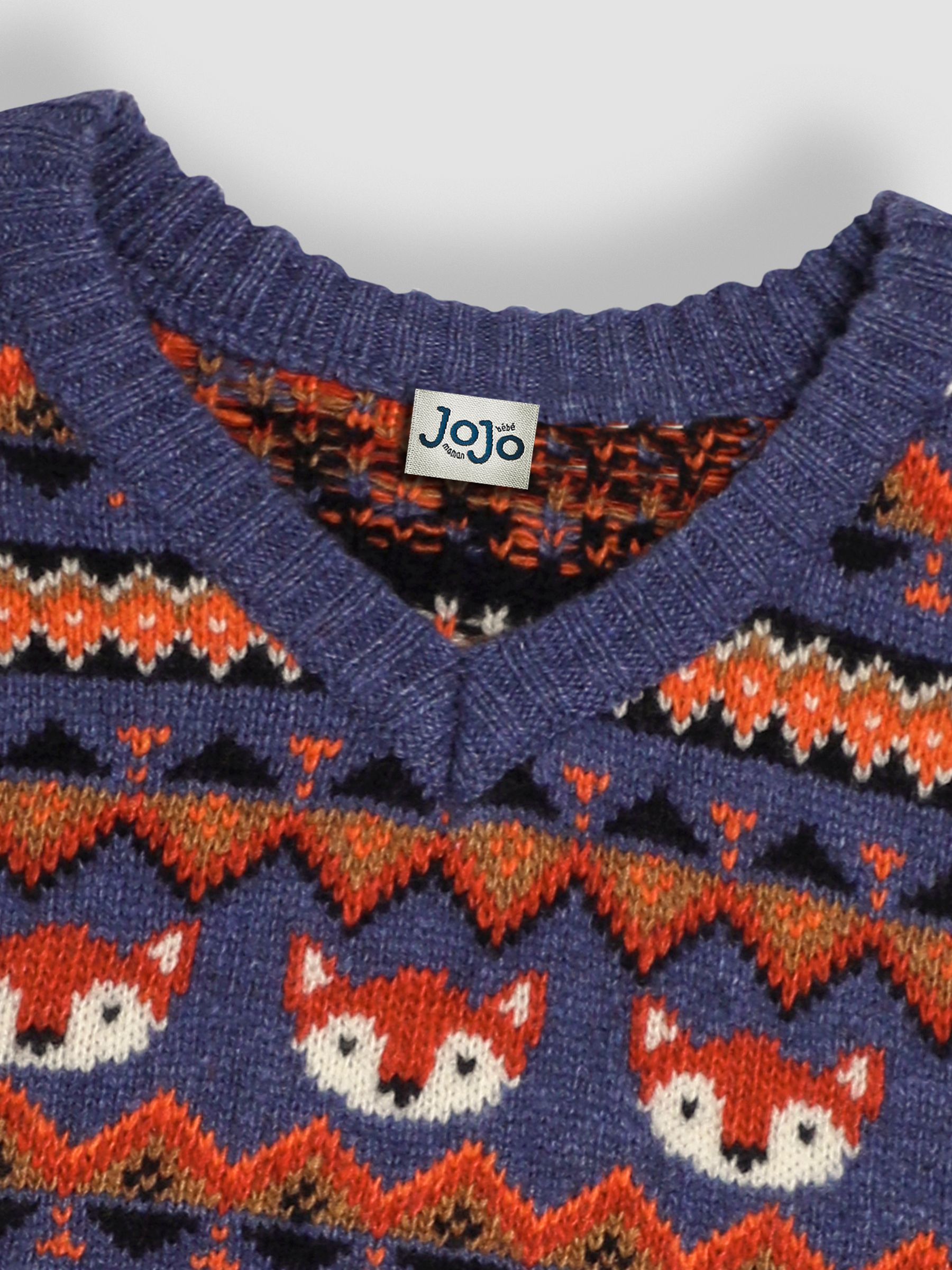 Denim Blue Fox Knit FairIsle Pattern Tank Top - Image 3 of 3