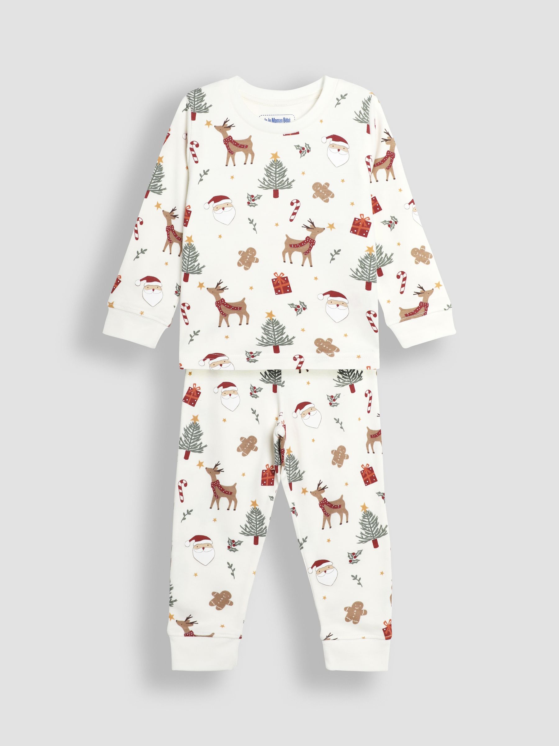 Cream Christmas Print Jersey Pyjamas - Image 2 of 6