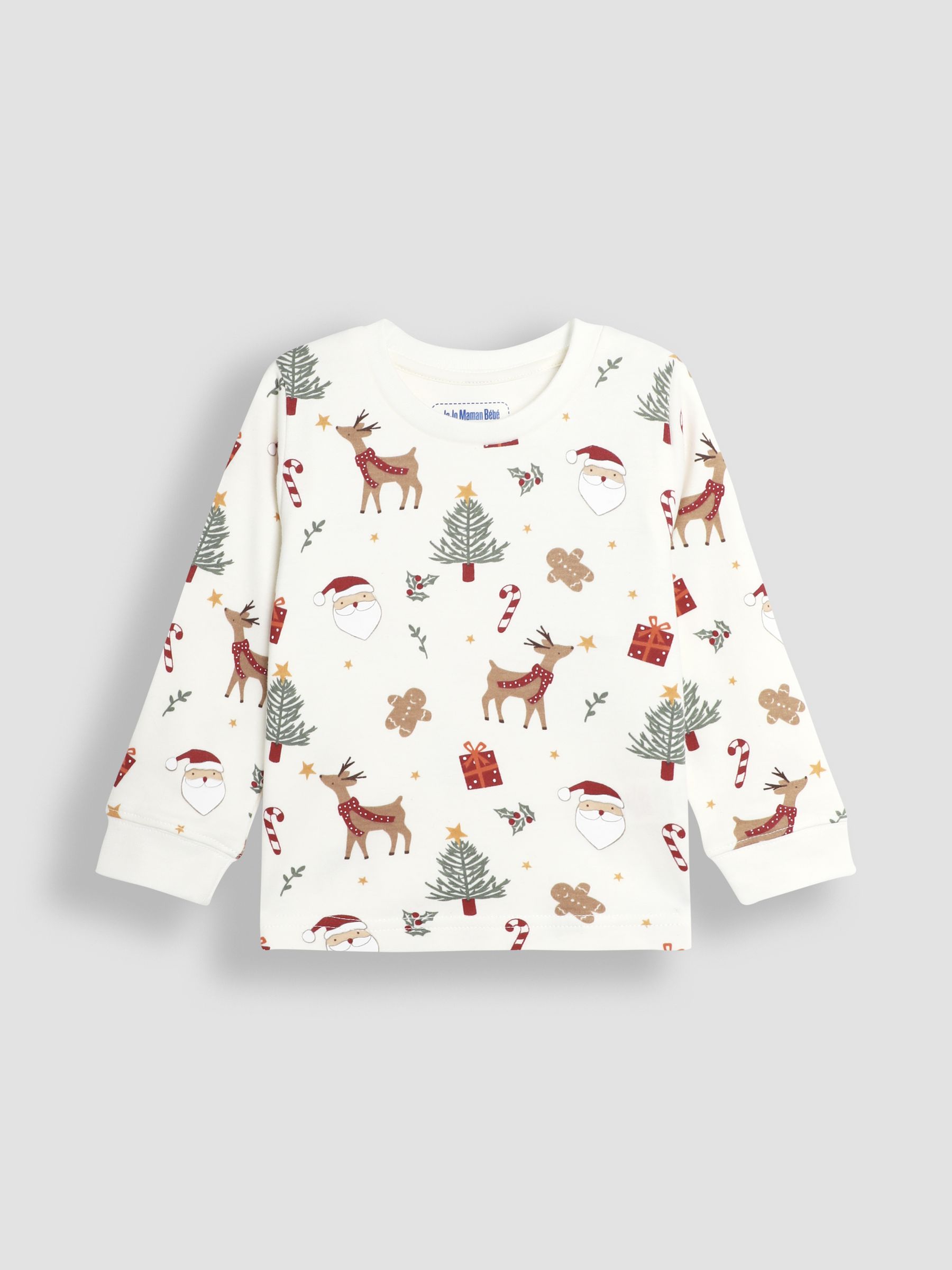 Cream Christmas Print Jersey Pyjamas - Image 3 of 6