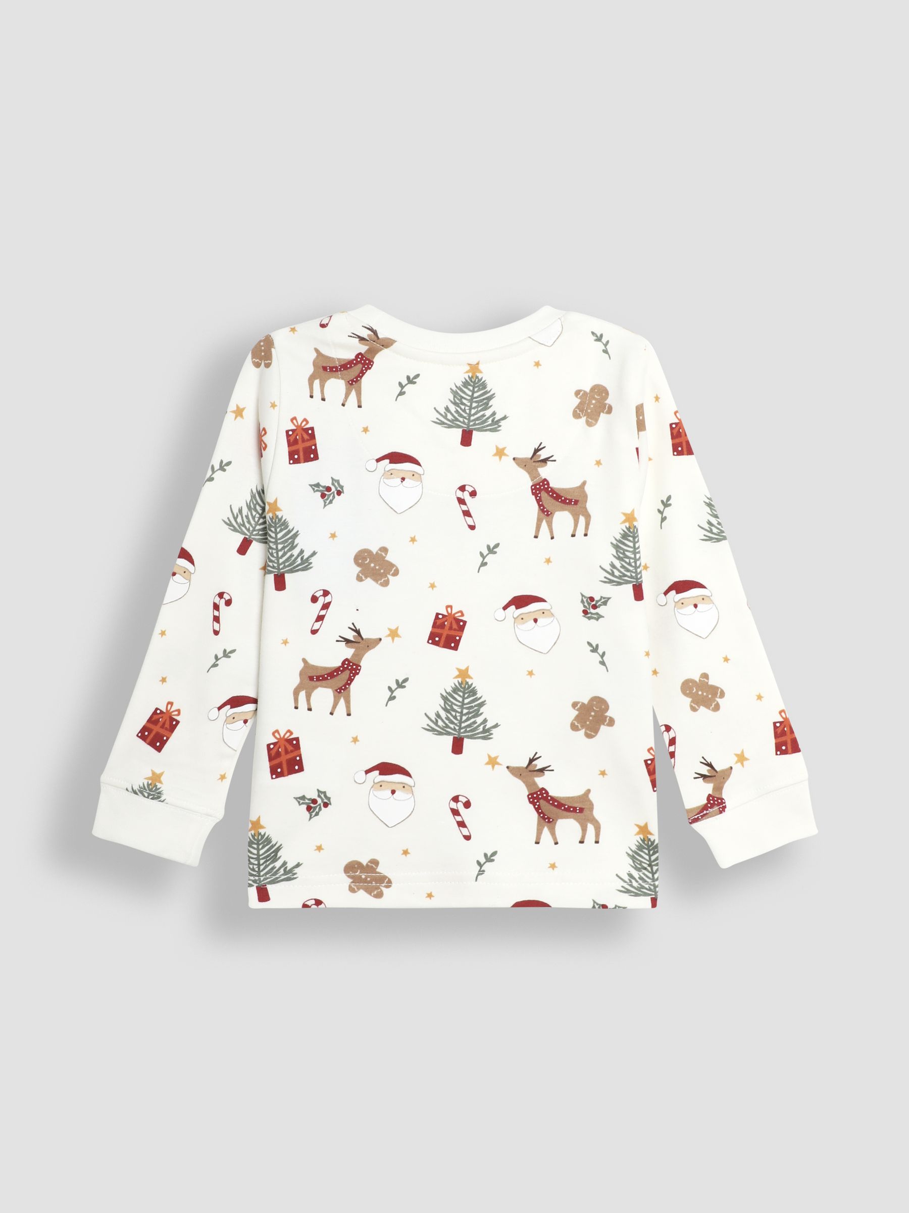 Cream Christmas Print Jersey Pyjamas - Image 4 of 6