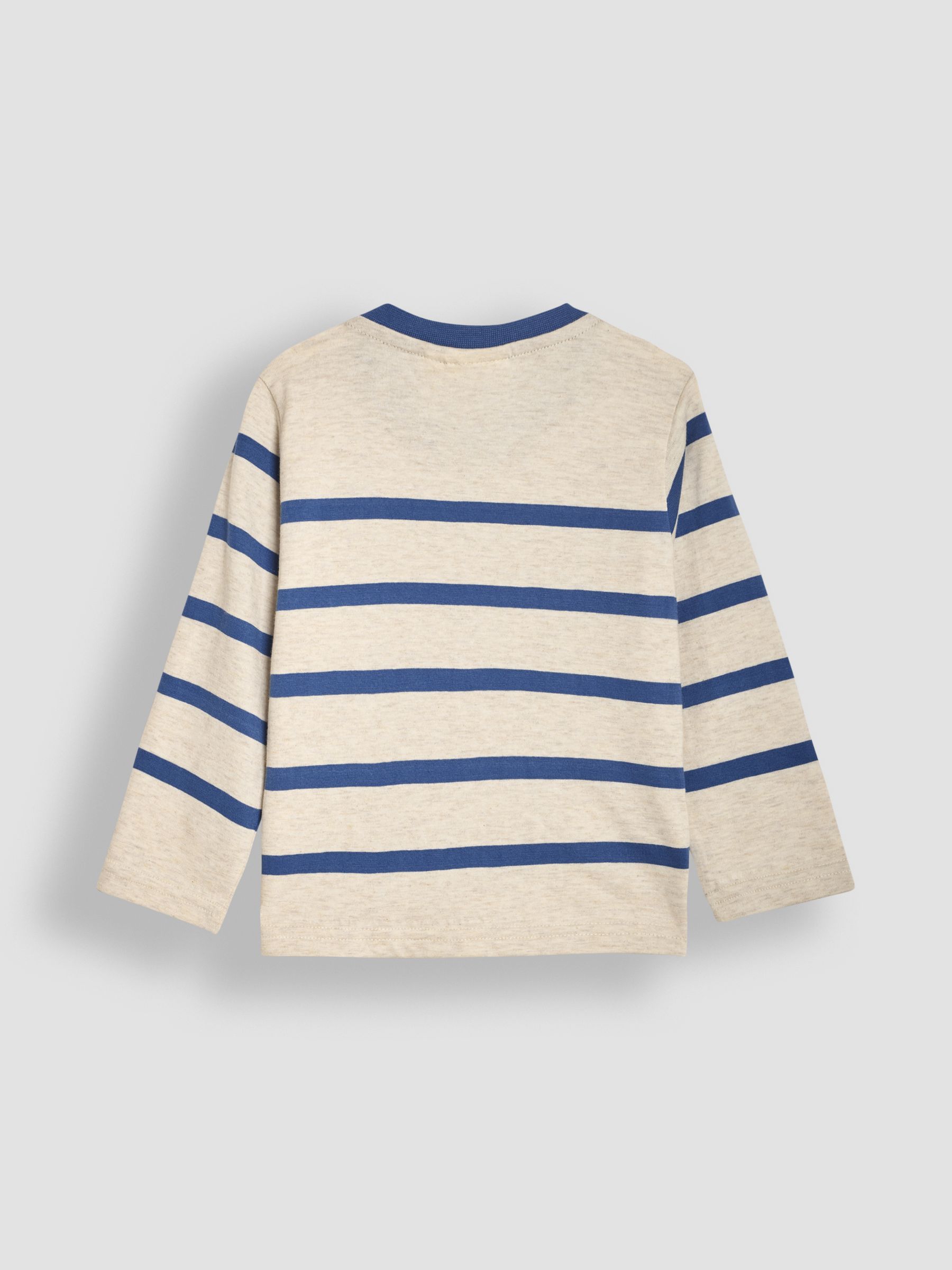 Natural Walrus Long Sleeve Button Shoulder Striped Appliqué Top - Image 2 of 3