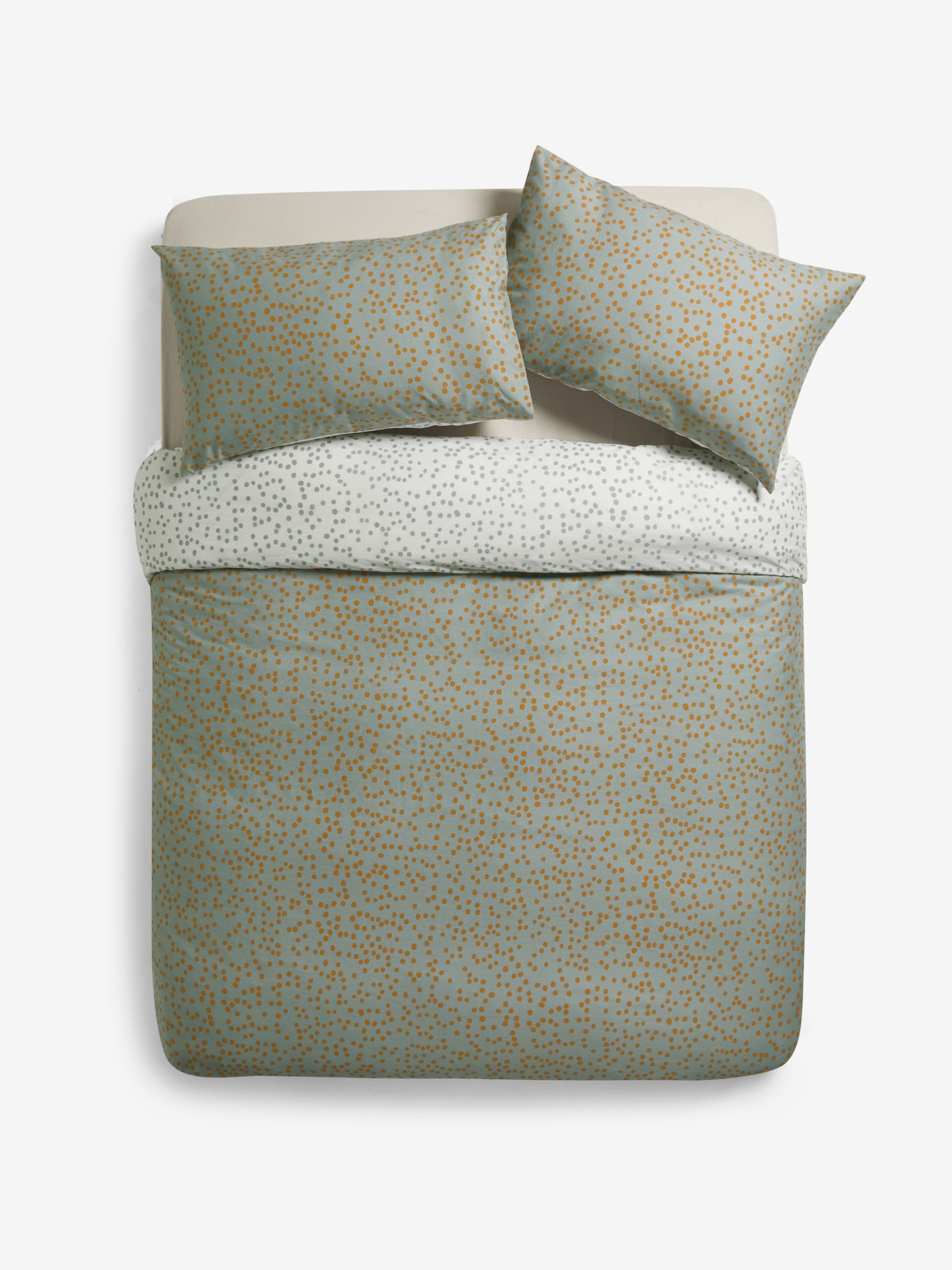 Dotty 180 Thread Count Duvet Cover and Pillowcase Set in Grey - Image 4 of 4