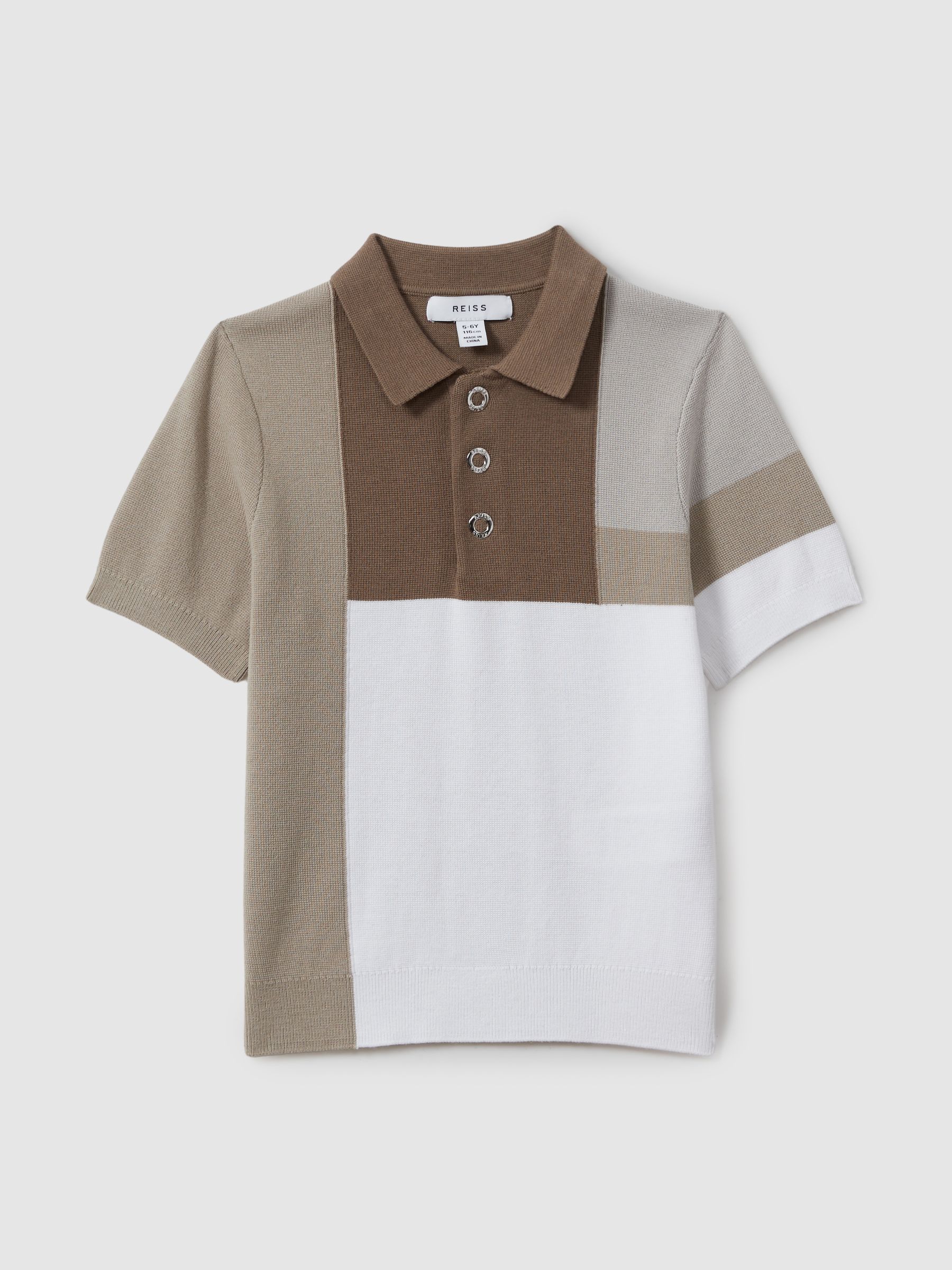 9-13 yrs Colourblock Polo Shirt in Camel Multi - Image 1 of 3