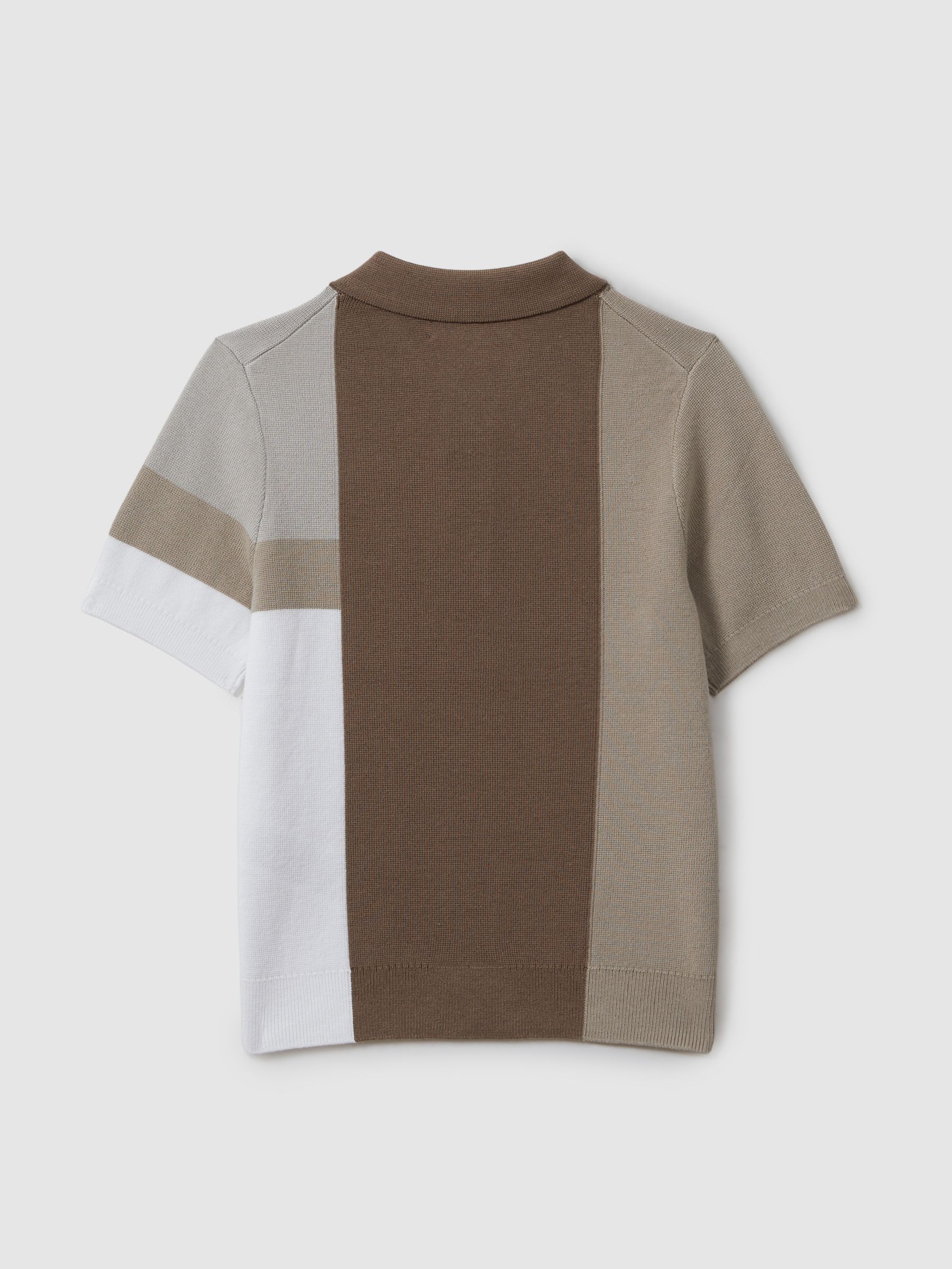 9-13 yrs Colourblock Polo Shirt in Camel Multi - Image 2 of 3