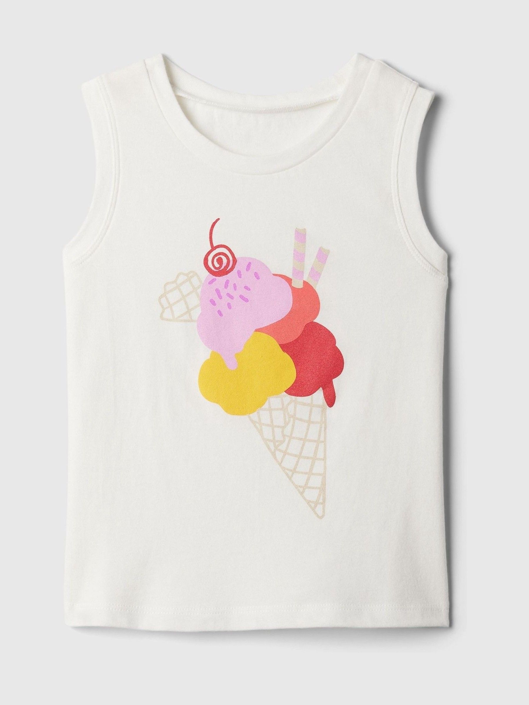 White/Red Summer Sleeveless Vest Top (Newborn-5yrs) - Image 1 of 2