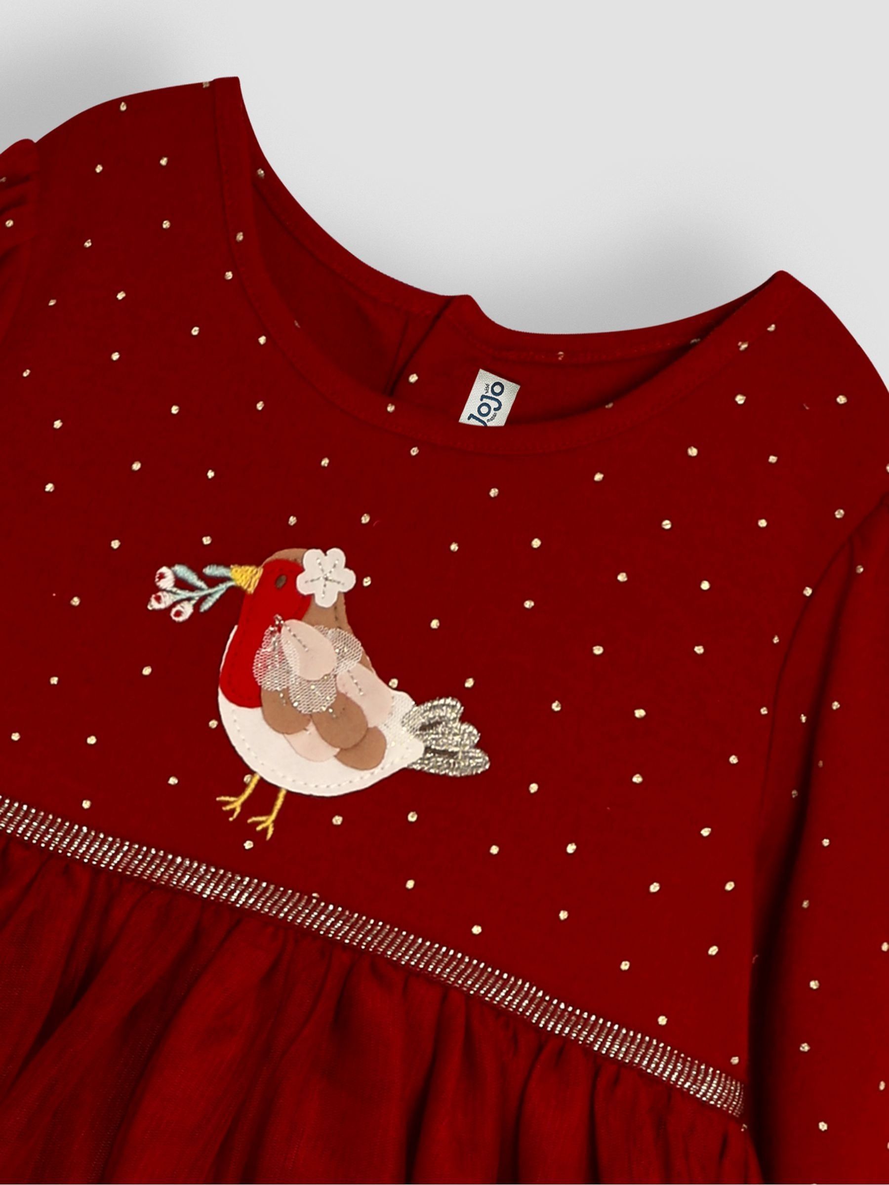 Red Robin Appliqué Tulle Party Dress - Image 3 of 3