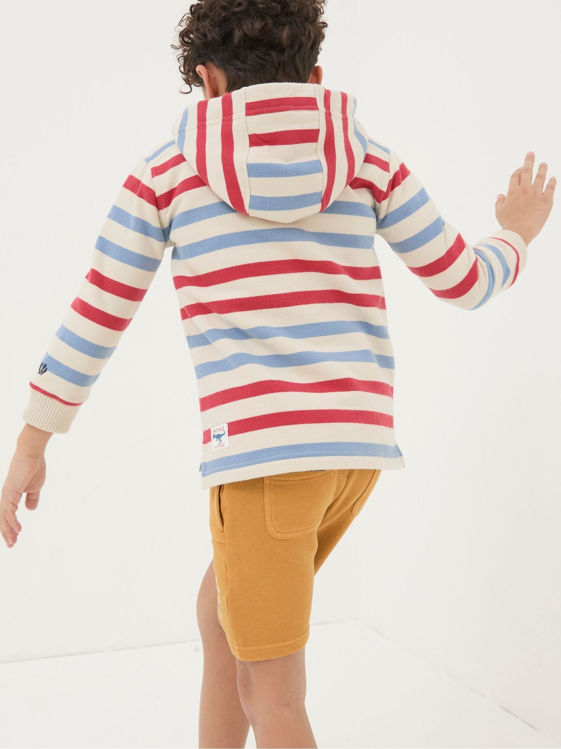 Natural Stripe Half Neck Hoodie - Image 2 of 5