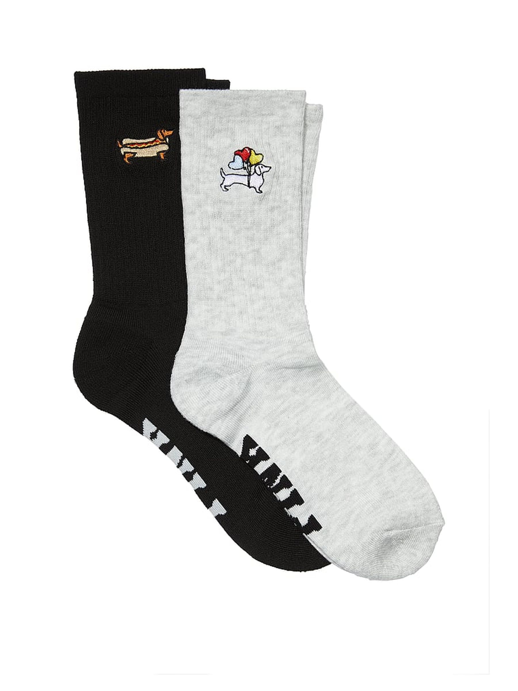 Heather Grey & Pure Black Crew Sock 2-Pack - Image 1 of 1