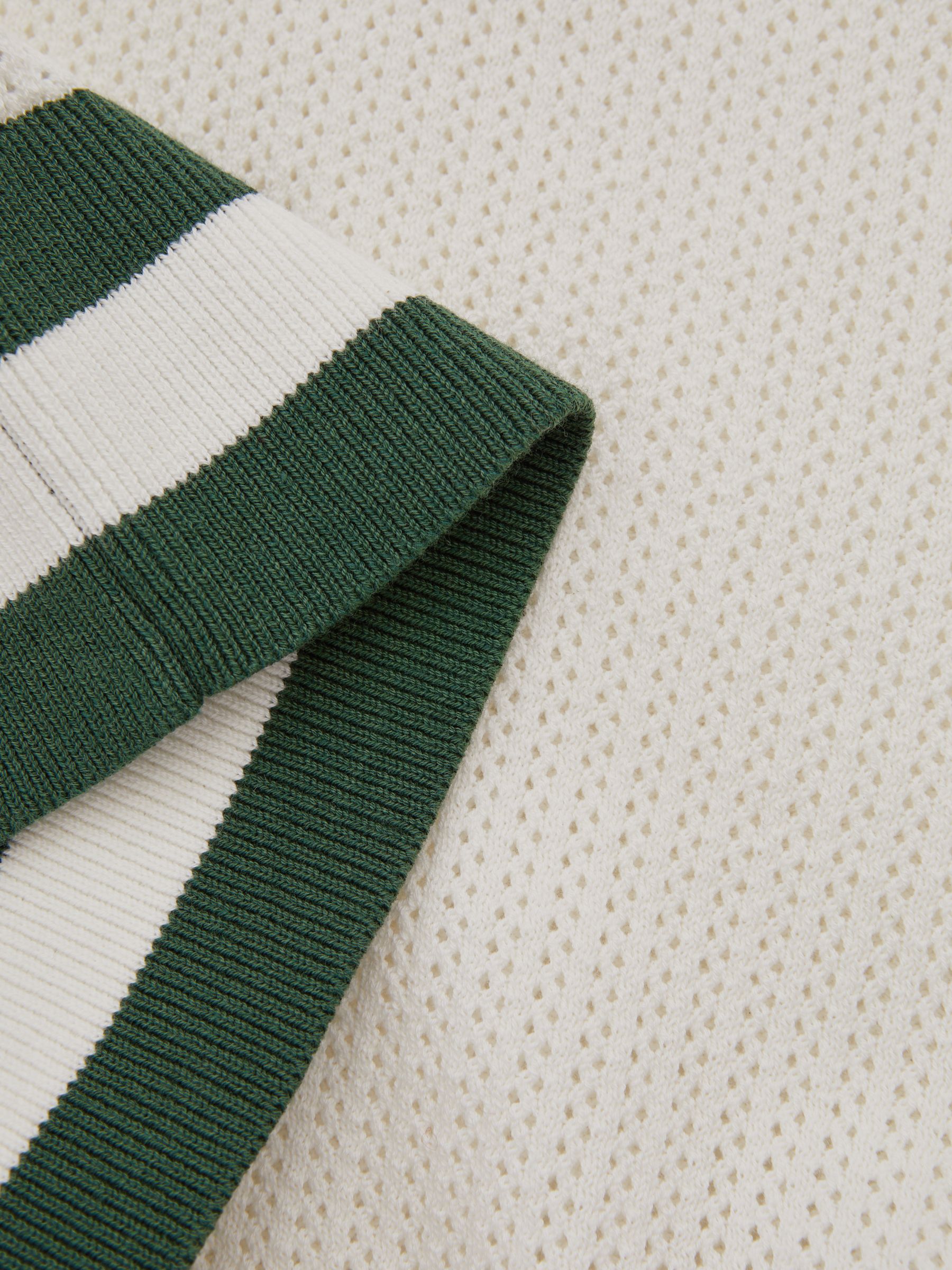 Reiss | Ché Knitted Half-Button Polo Shirt in White - Image 5 of 5