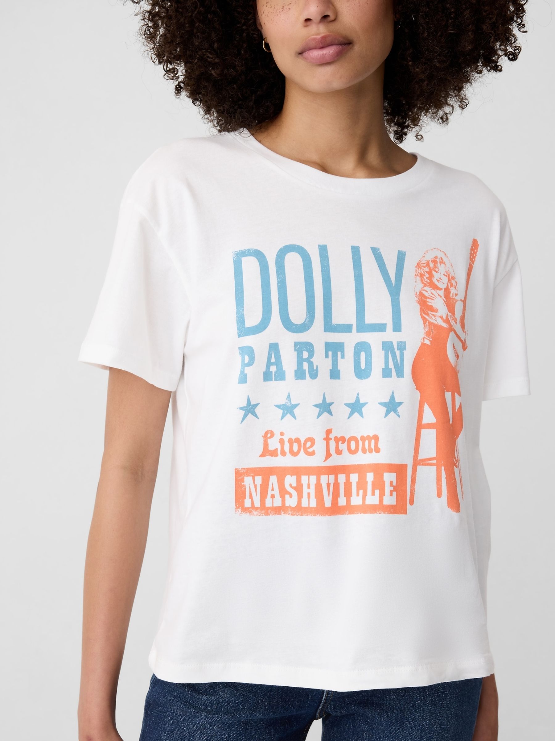 White Dolly Parton Cotton Short Sleeve T-Shirt - Image 4 of 5