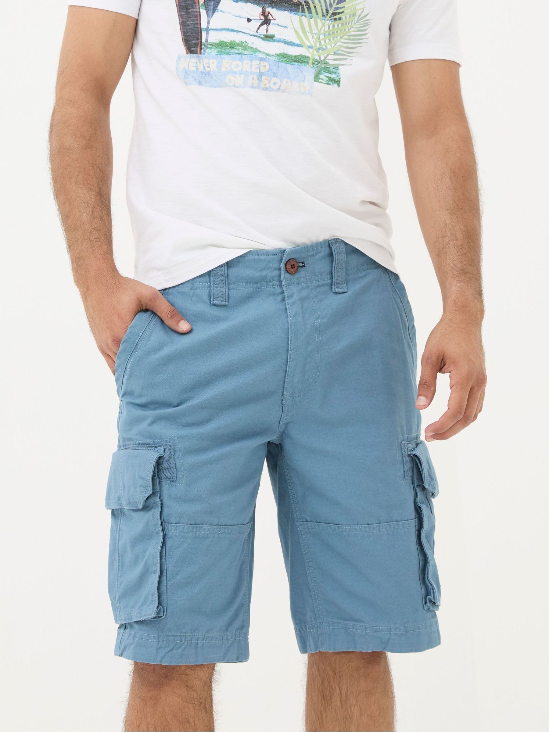 Breakyard Blue Cargo Shorts - Image 1 of 5