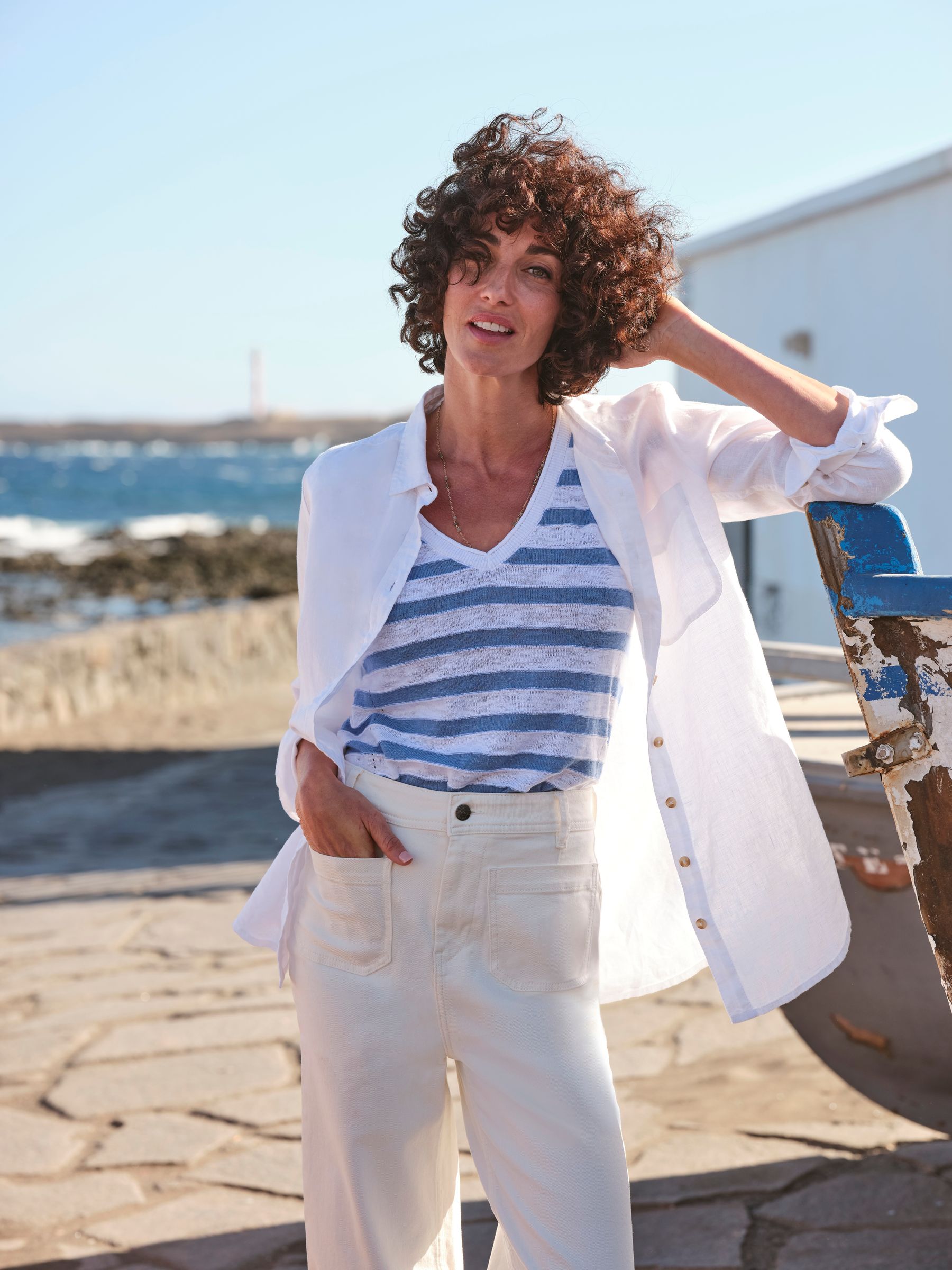 Olivia White Linen Shirt - Image 2 of 11