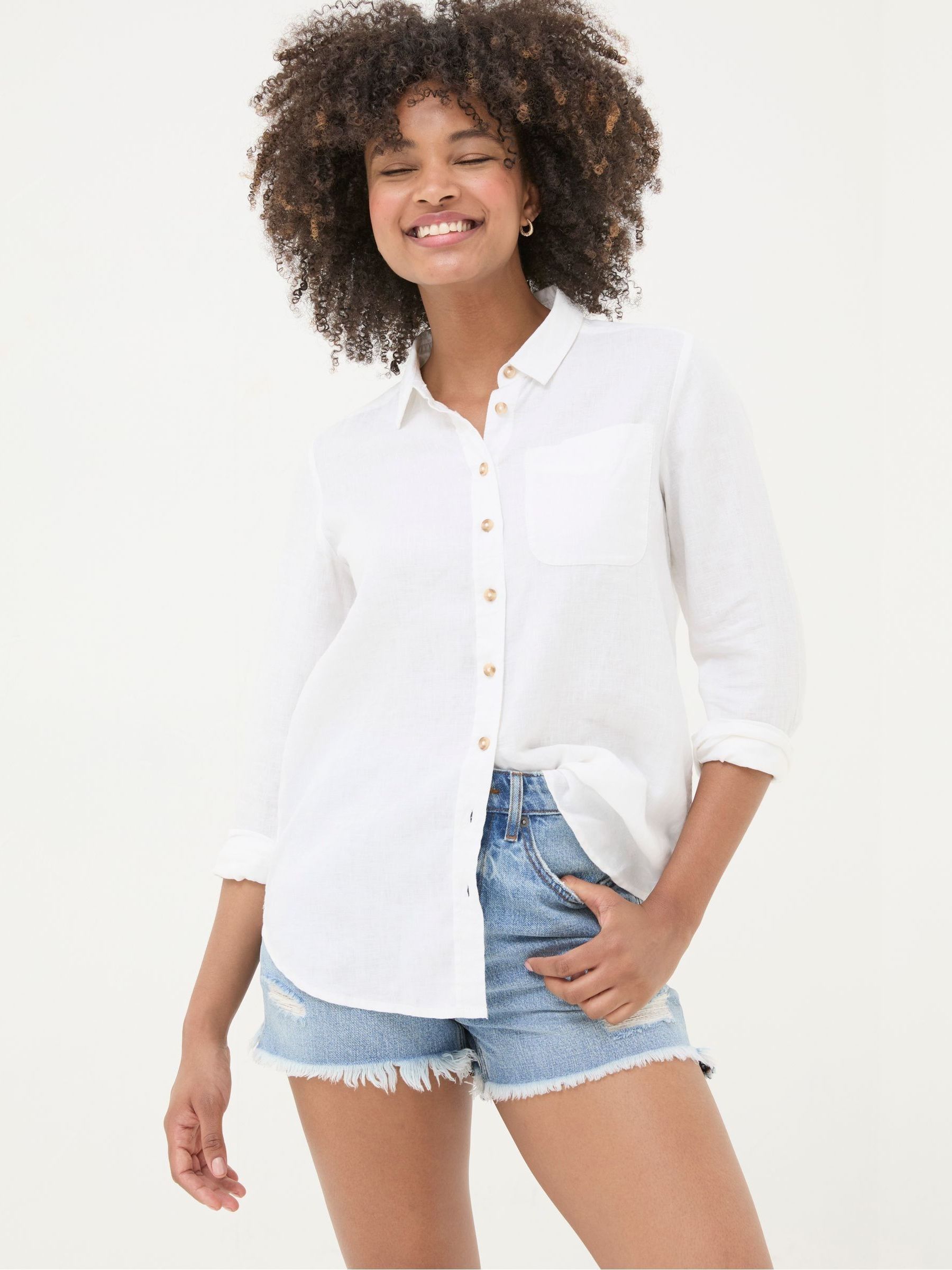 Olivia White Linen Shirt - Image 7 of 11